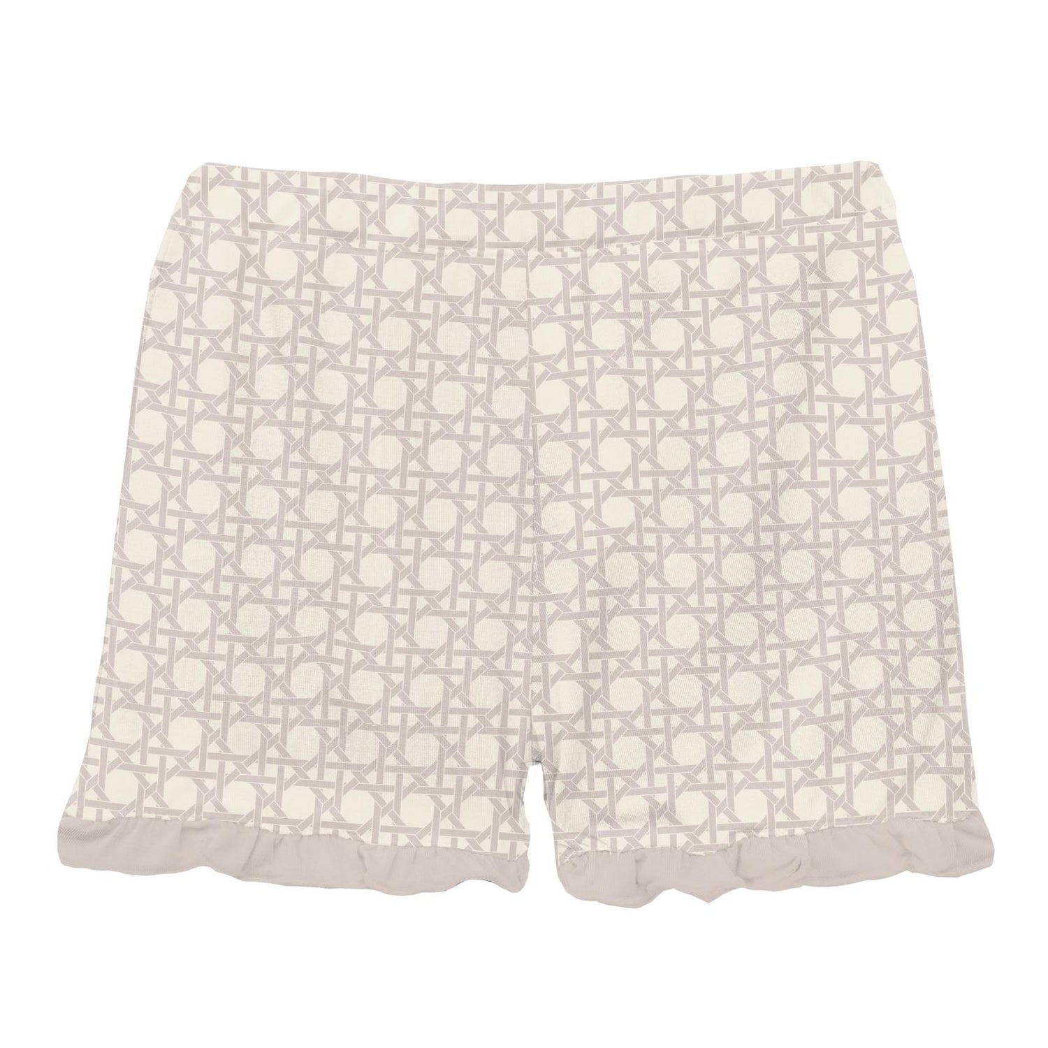 Print Ruffle Shorts in Latte Wicker