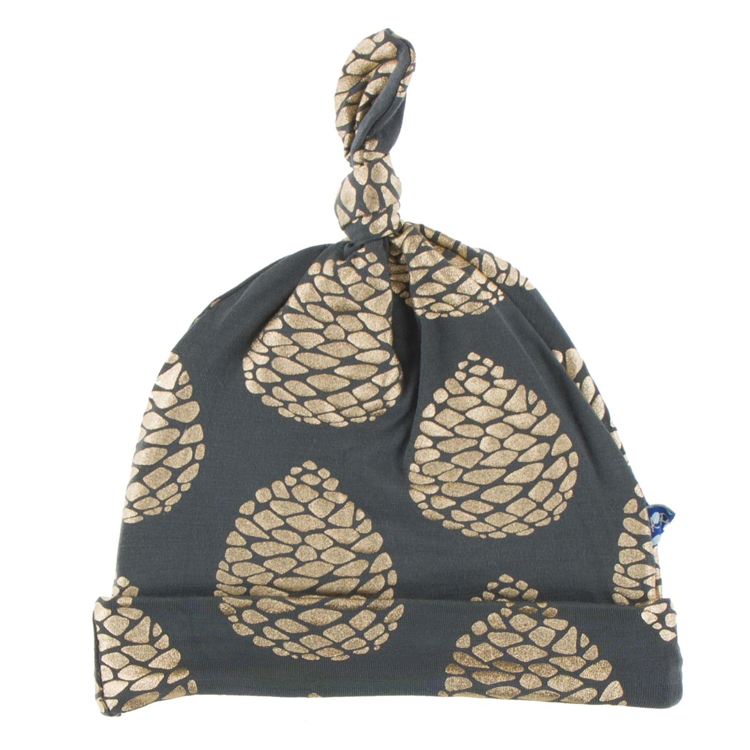Print Knot Hat in Pewter Pinecones