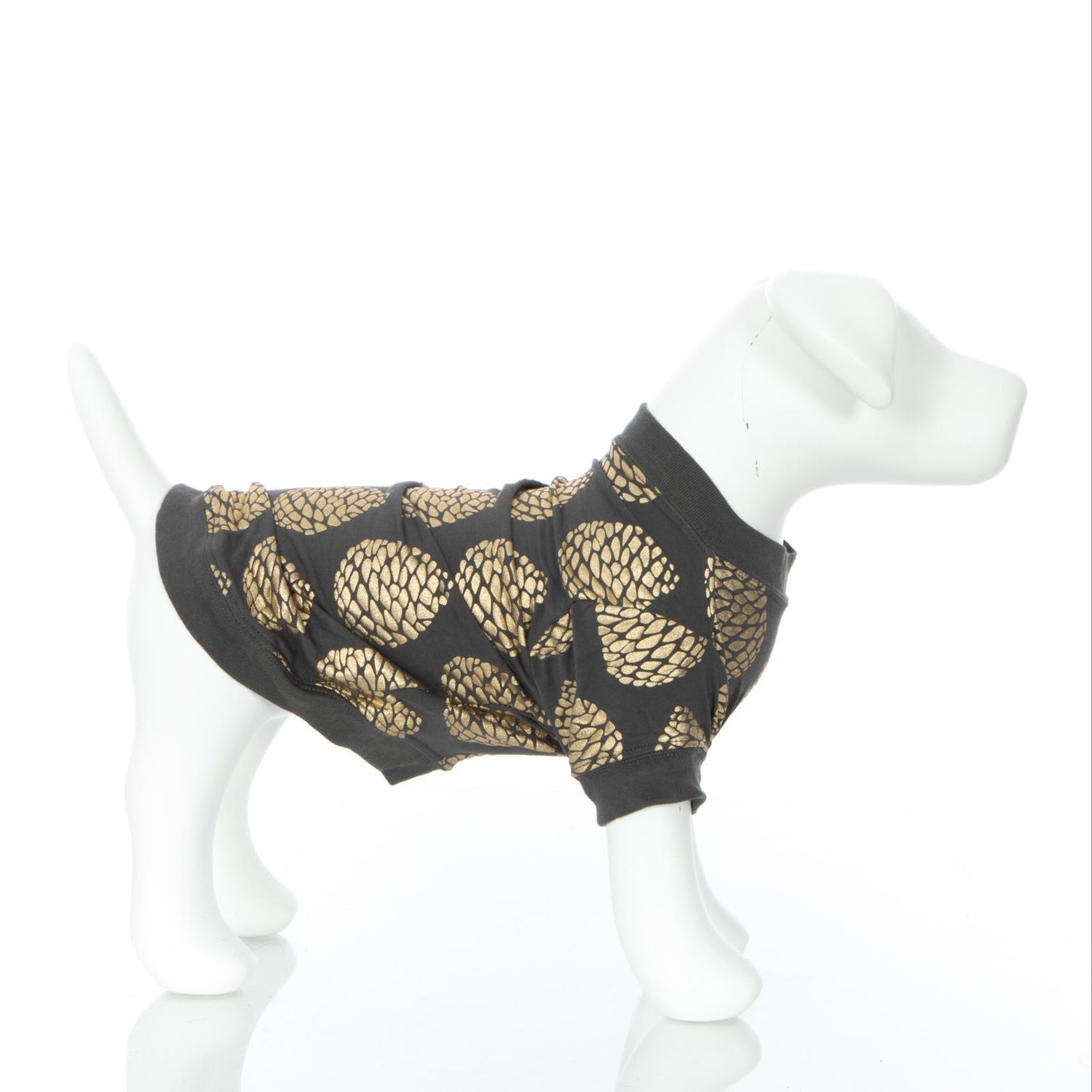 Print Dog Tee in Pewter Pinecones