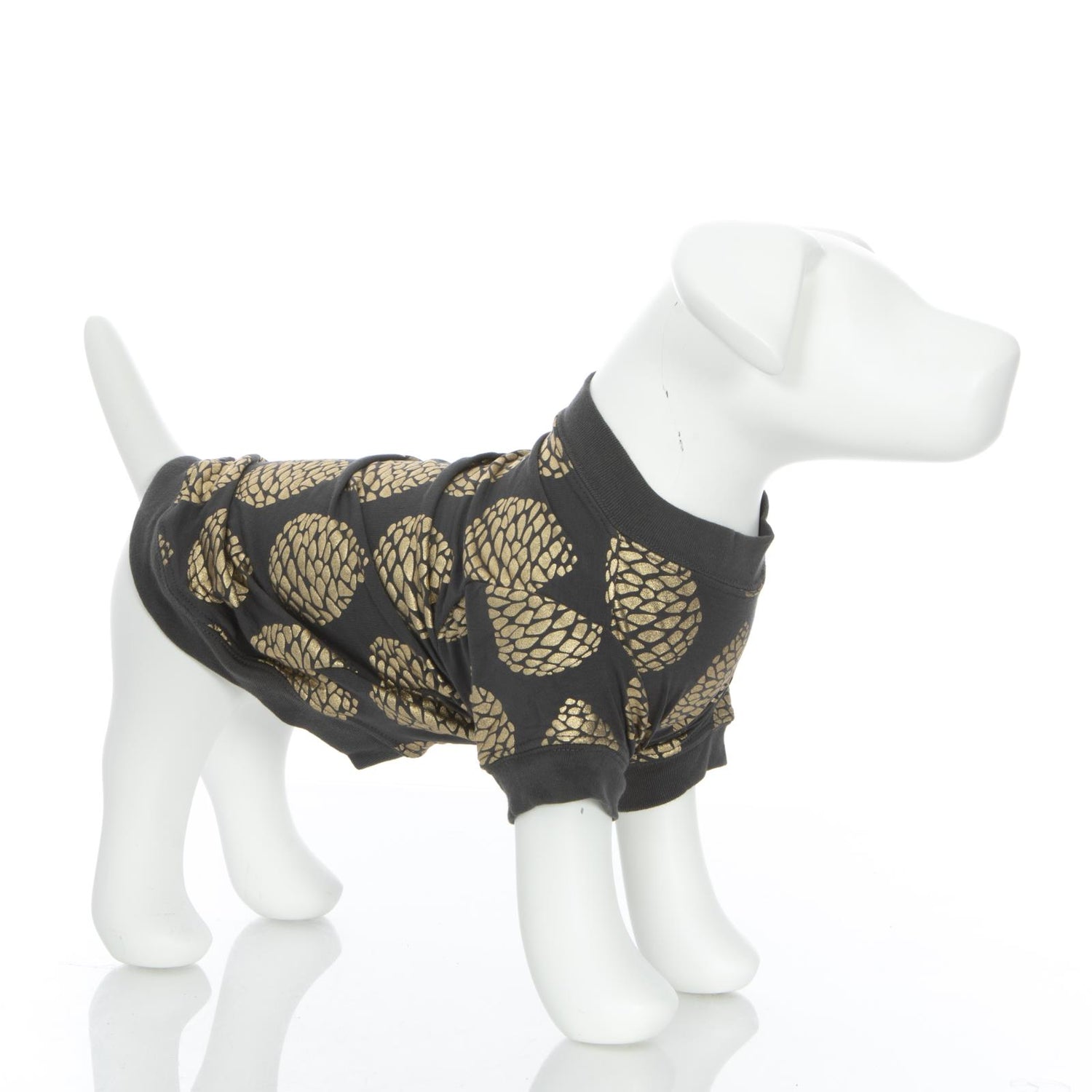 Print Dog Tee in Pewter Pinecones