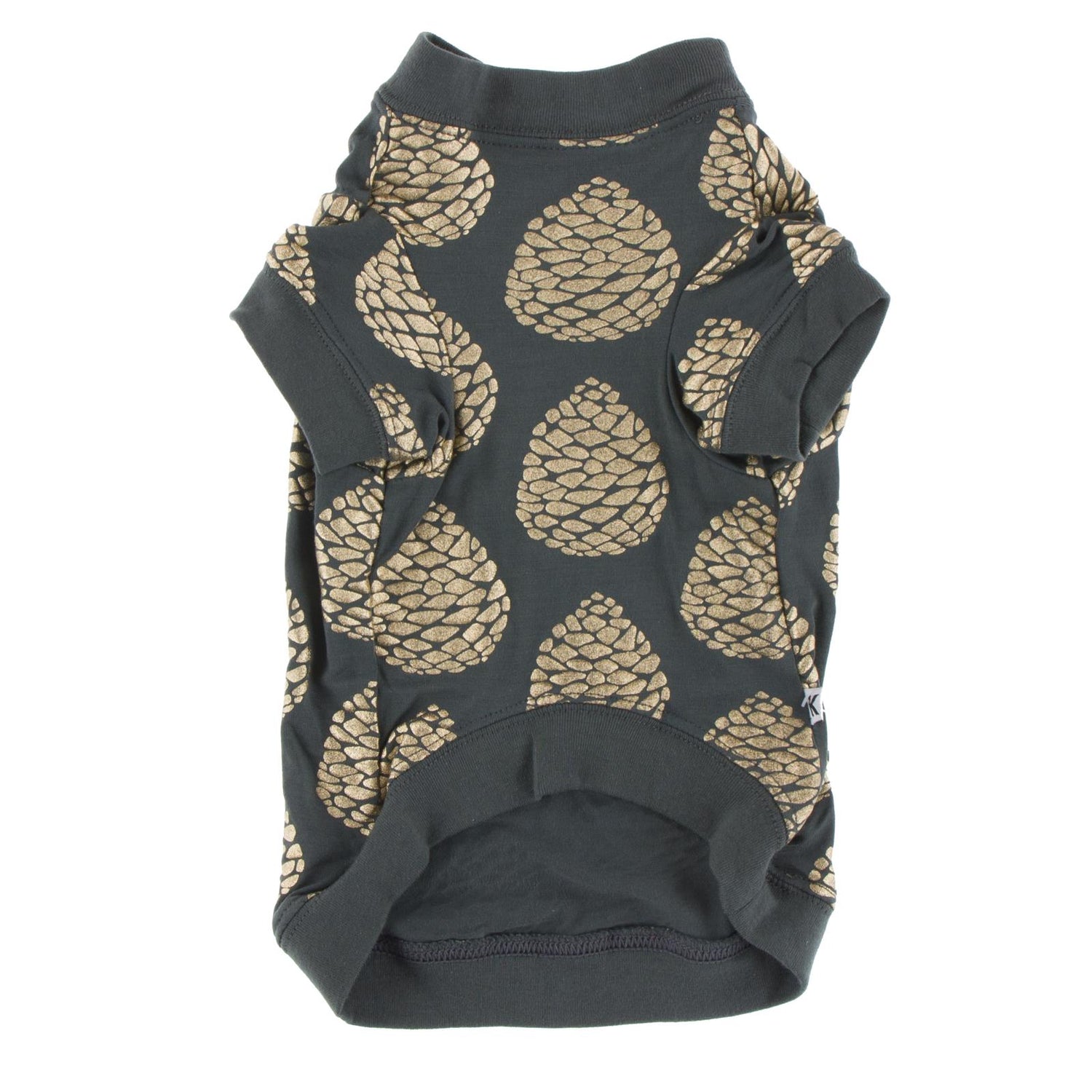 Print Dog Tee in Pewter Pinecones