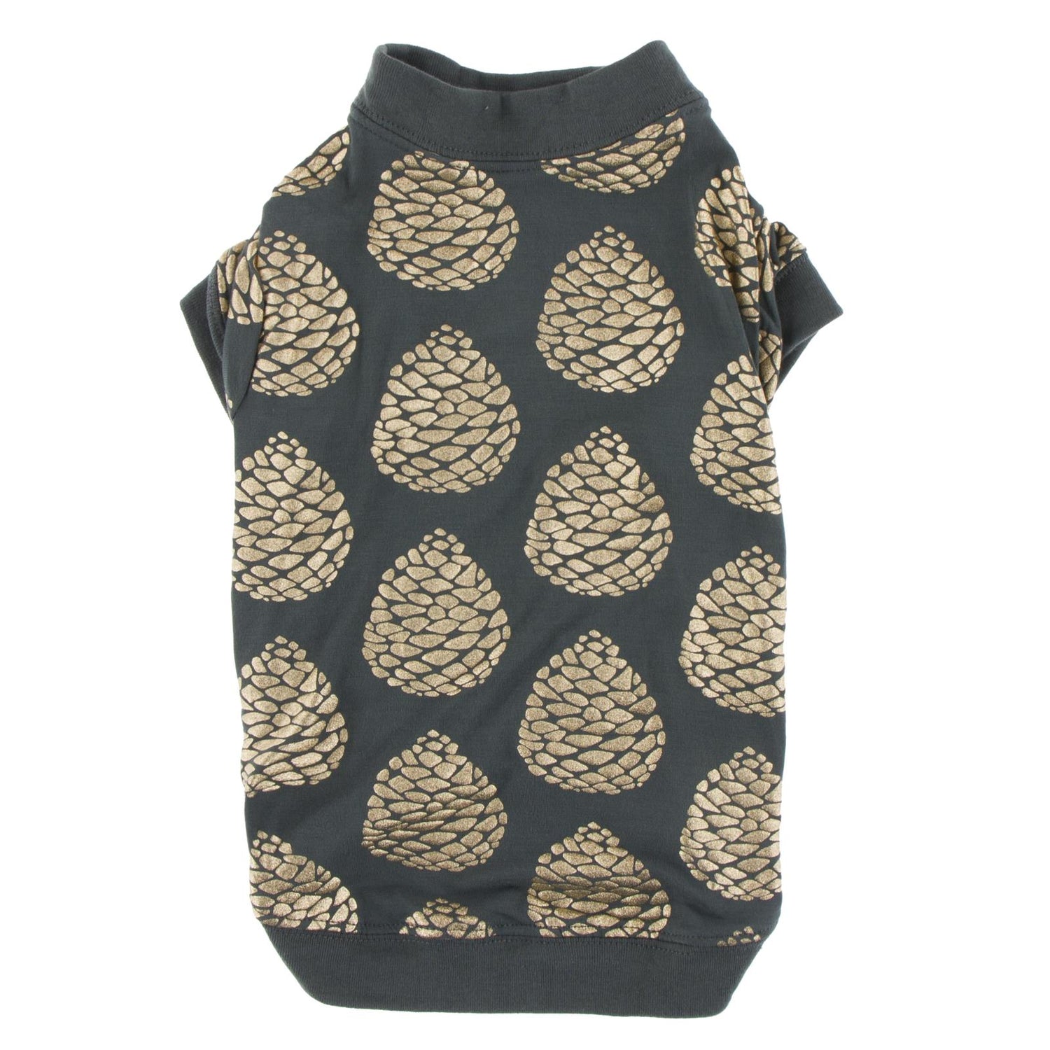 Print Dog Tee in Pewter Pinecones