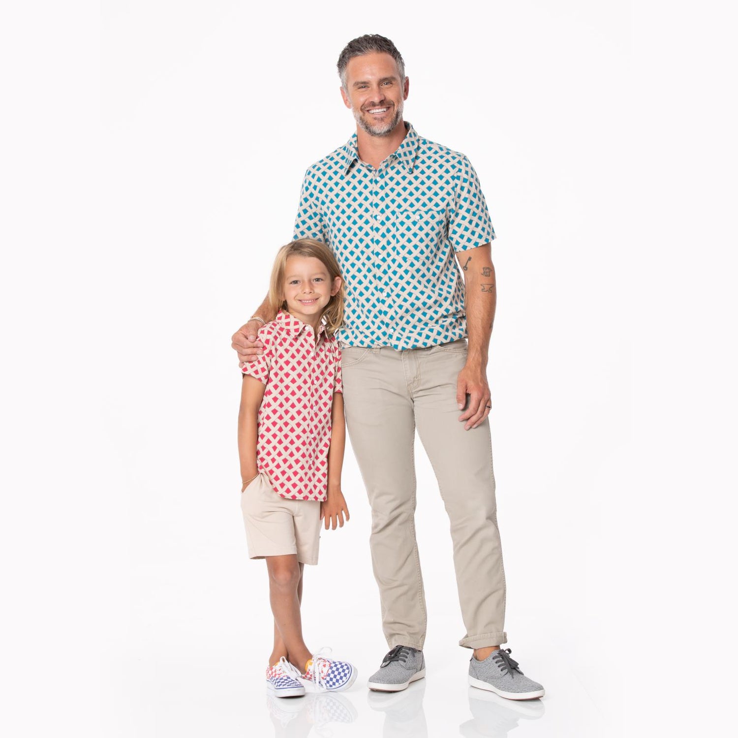 Men's Print Short Sleeve Woven Shirt in Blueberry Pie