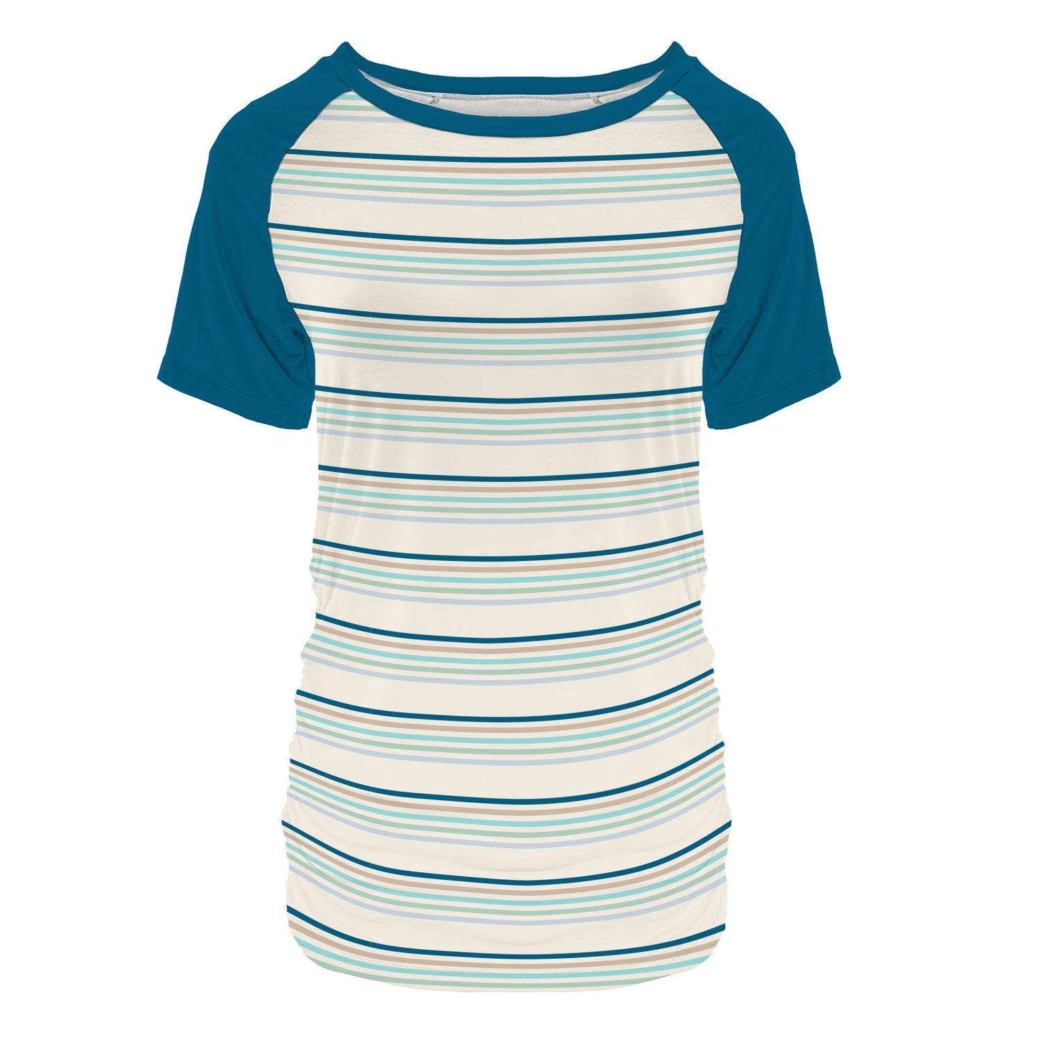 Print Short Sleeve Raglan Maternity Tee in Culinary Arts Stripe