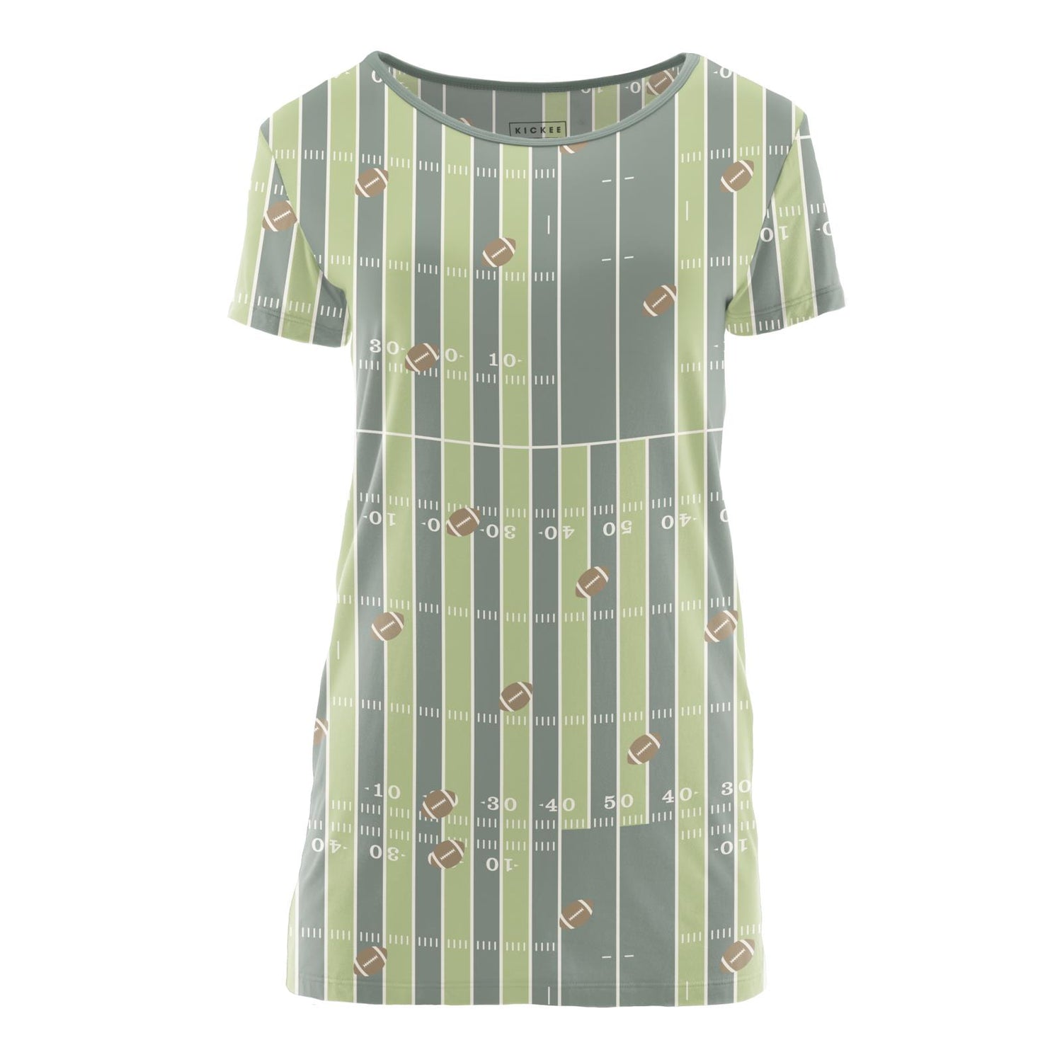 Women's Print Short Sleeve Loosey Goosey Tee in Football