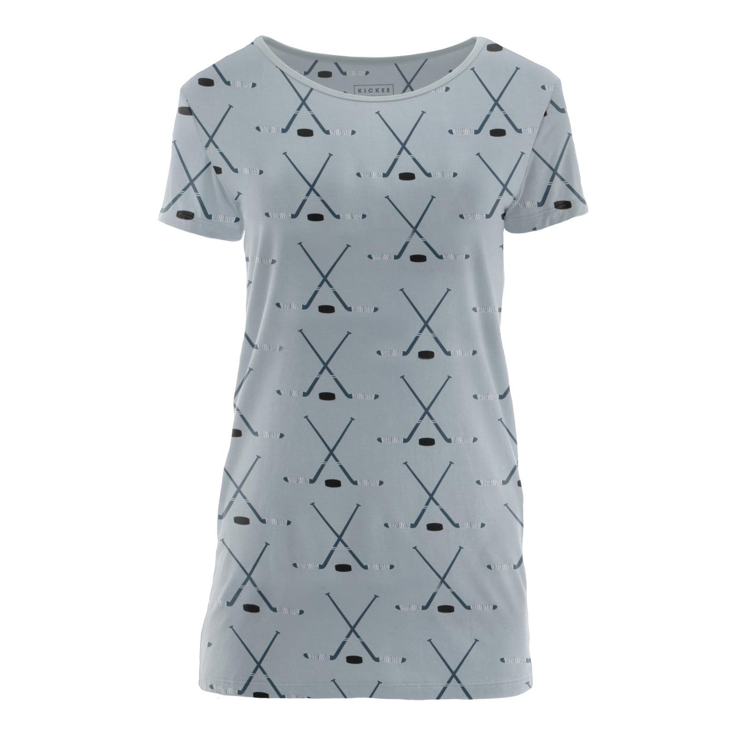 Women's Print Short Sleeve Loosey Goosey Tee in Pearl Blue Hockey