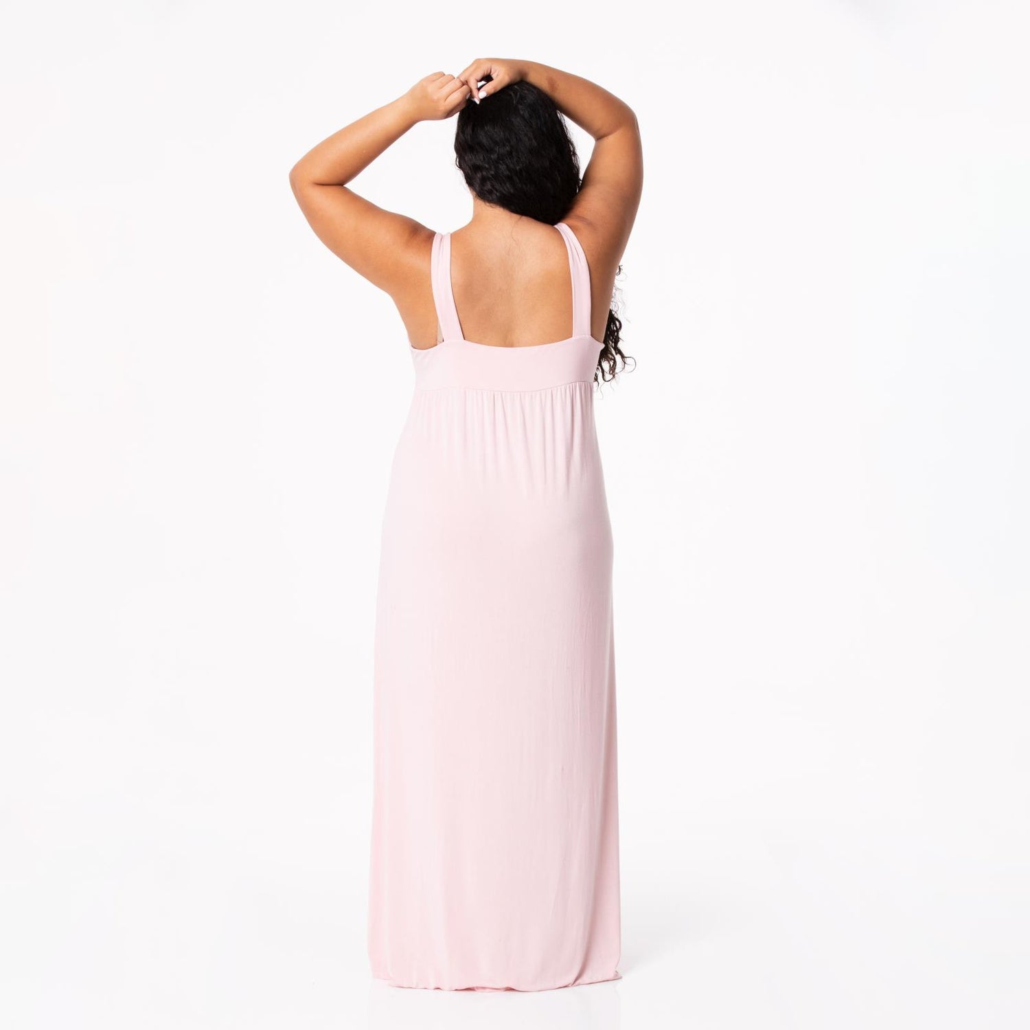 Women's Solid Simple Twist Nightgown in Baby Rose