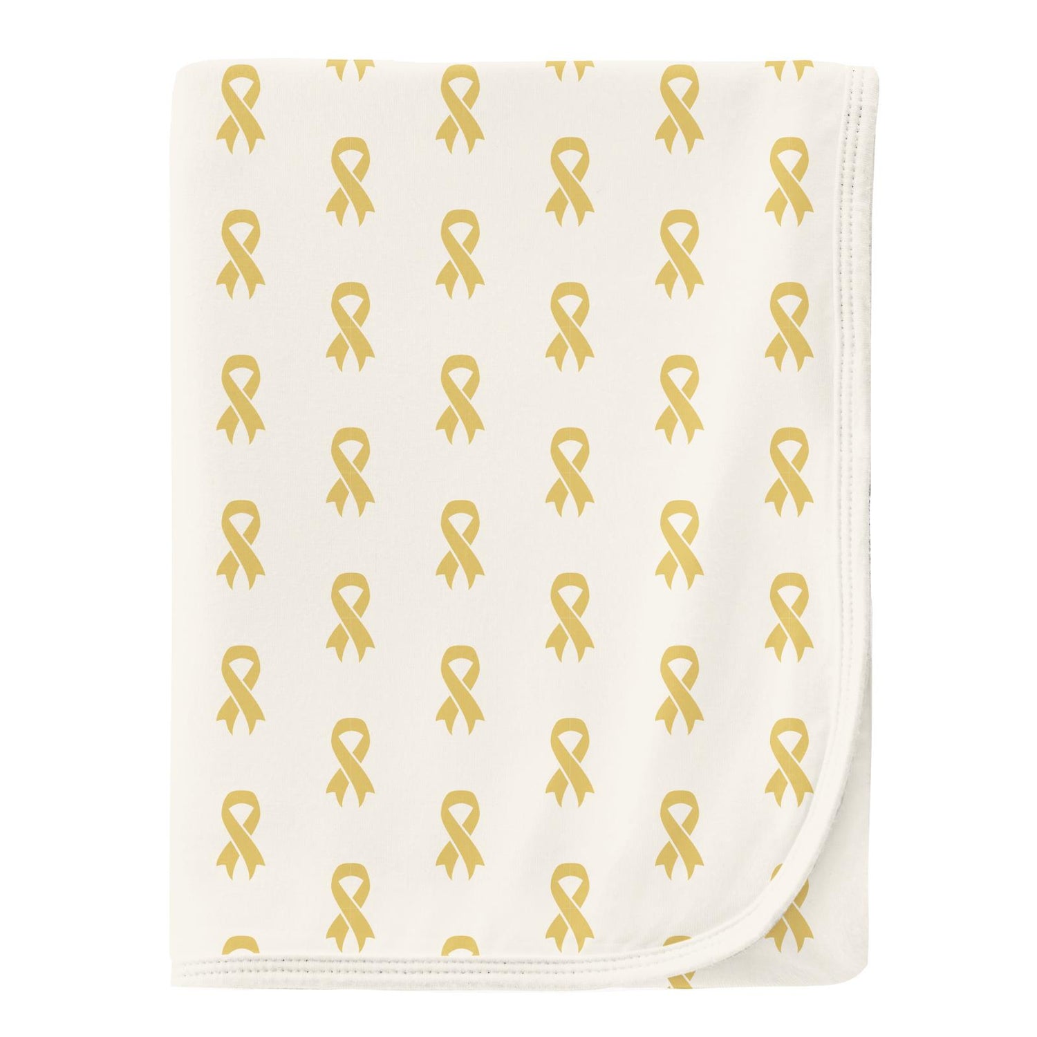 Print Swaddling Blanket in Gold Ribbon