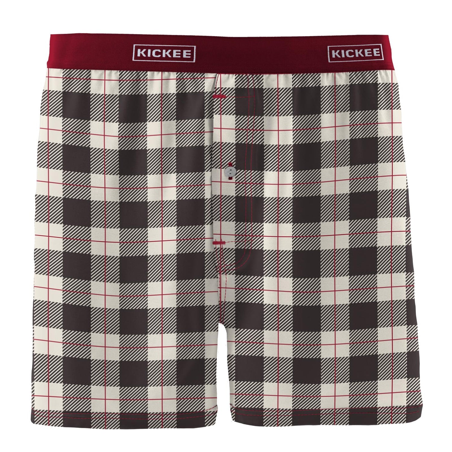 Men's Print Boxer Short in Midnight Holiday Plaid