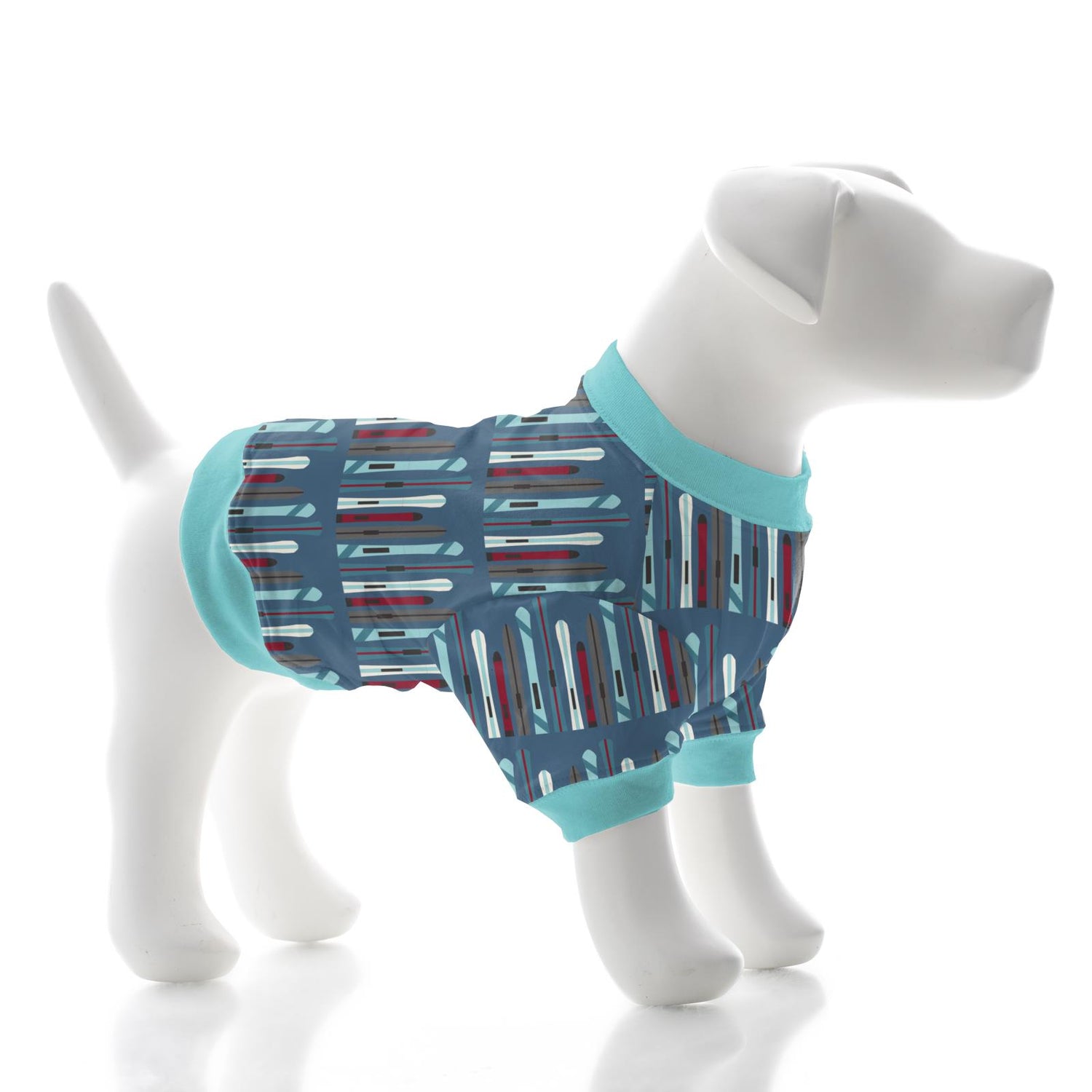 Print Dog Tee in Twilight Skis