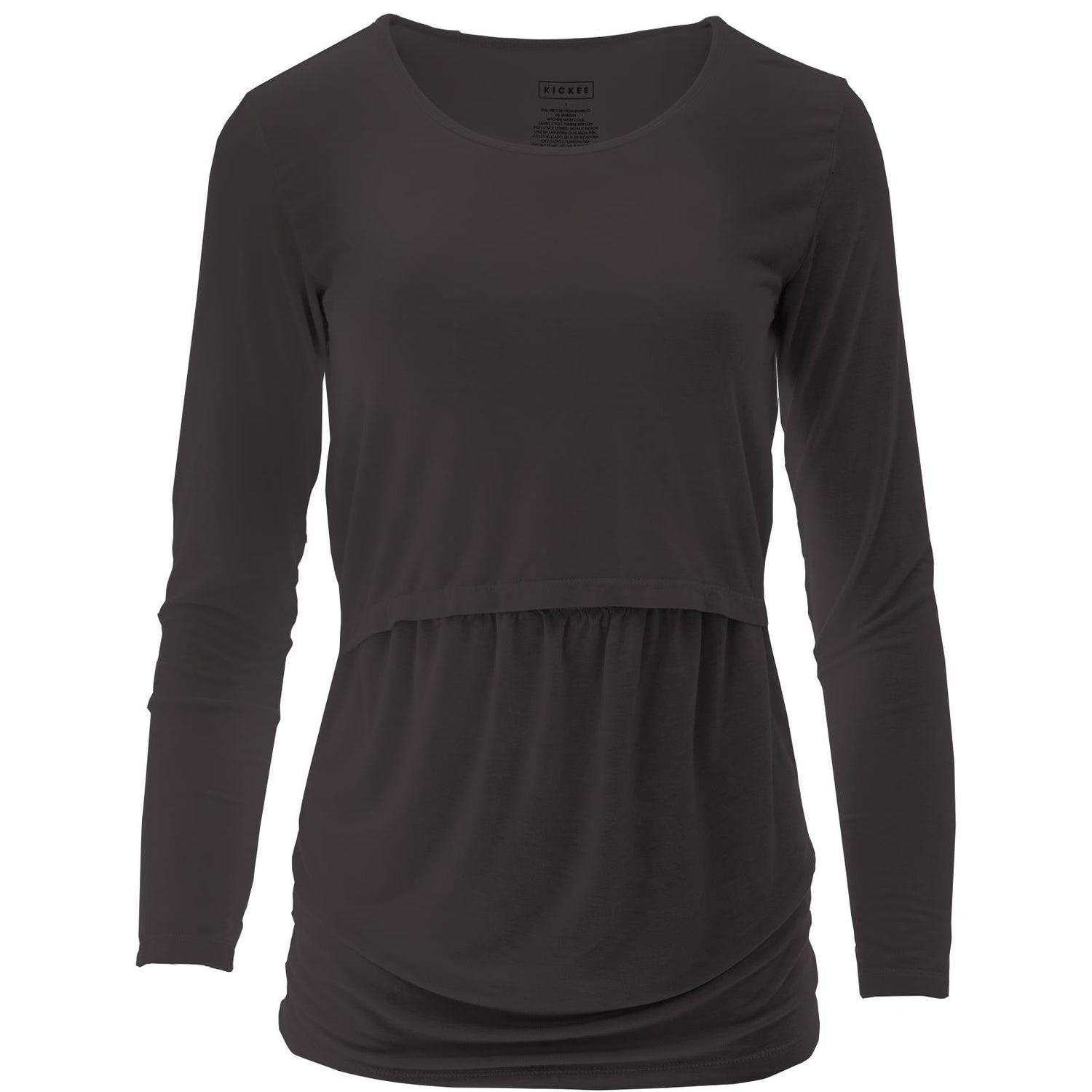 Women's Solid Long Sleeve Nursing Tee in Midnight