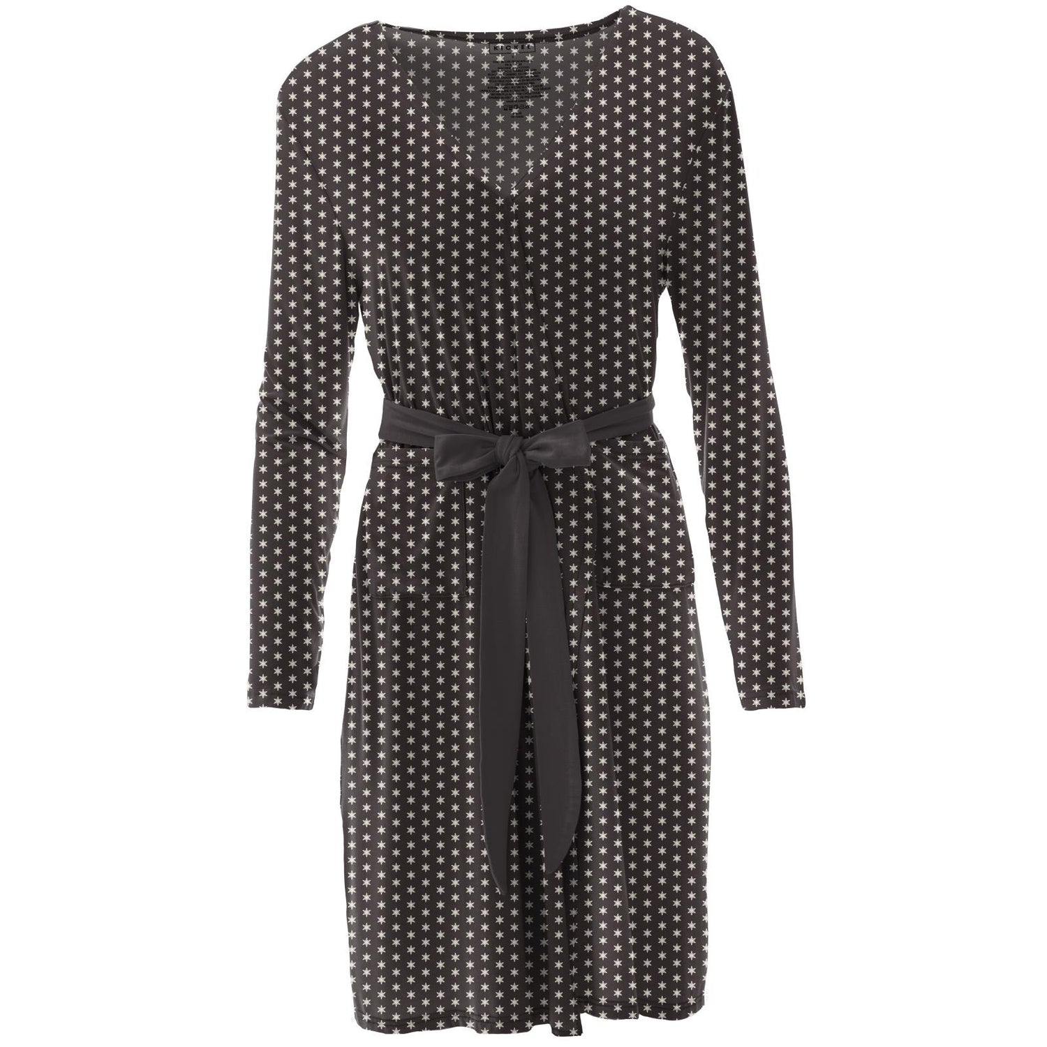Print Maternity/Nursing Robe in Midnight Tiny Snowflakes