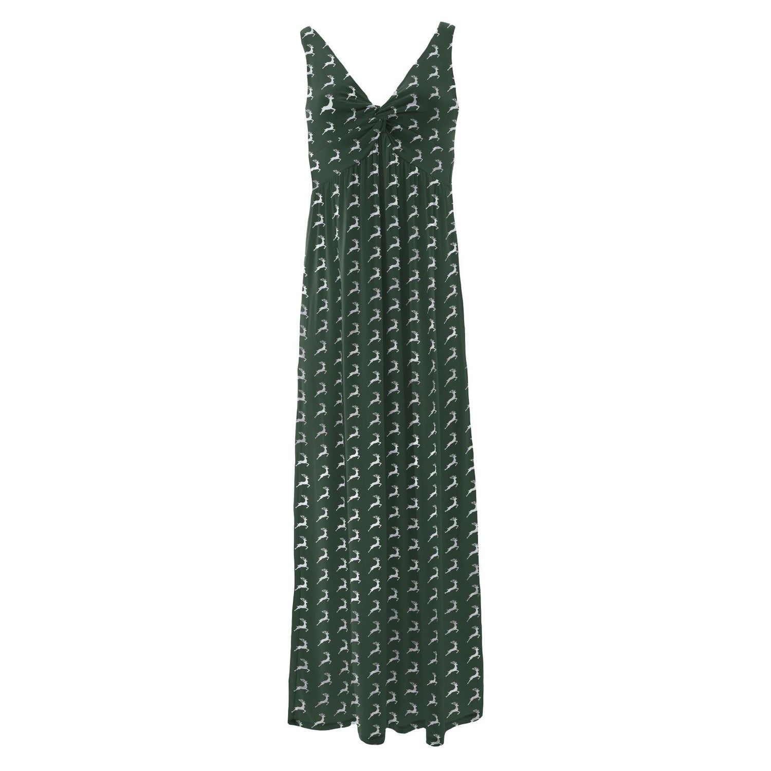 Women's Print Simple Twist Nightgown in Mountain View Reindeer