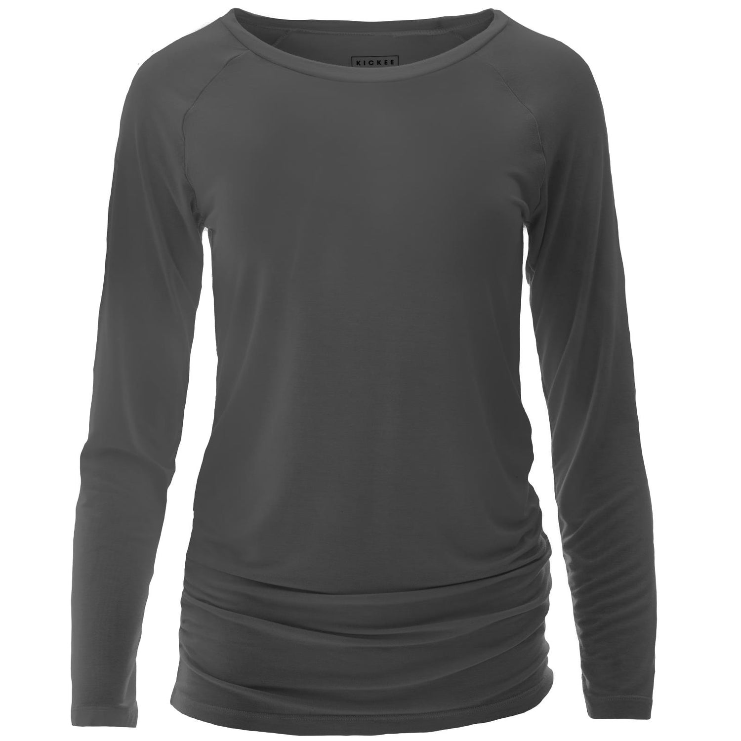 Long Sleeve Raglan Maternity Tee in Pewter