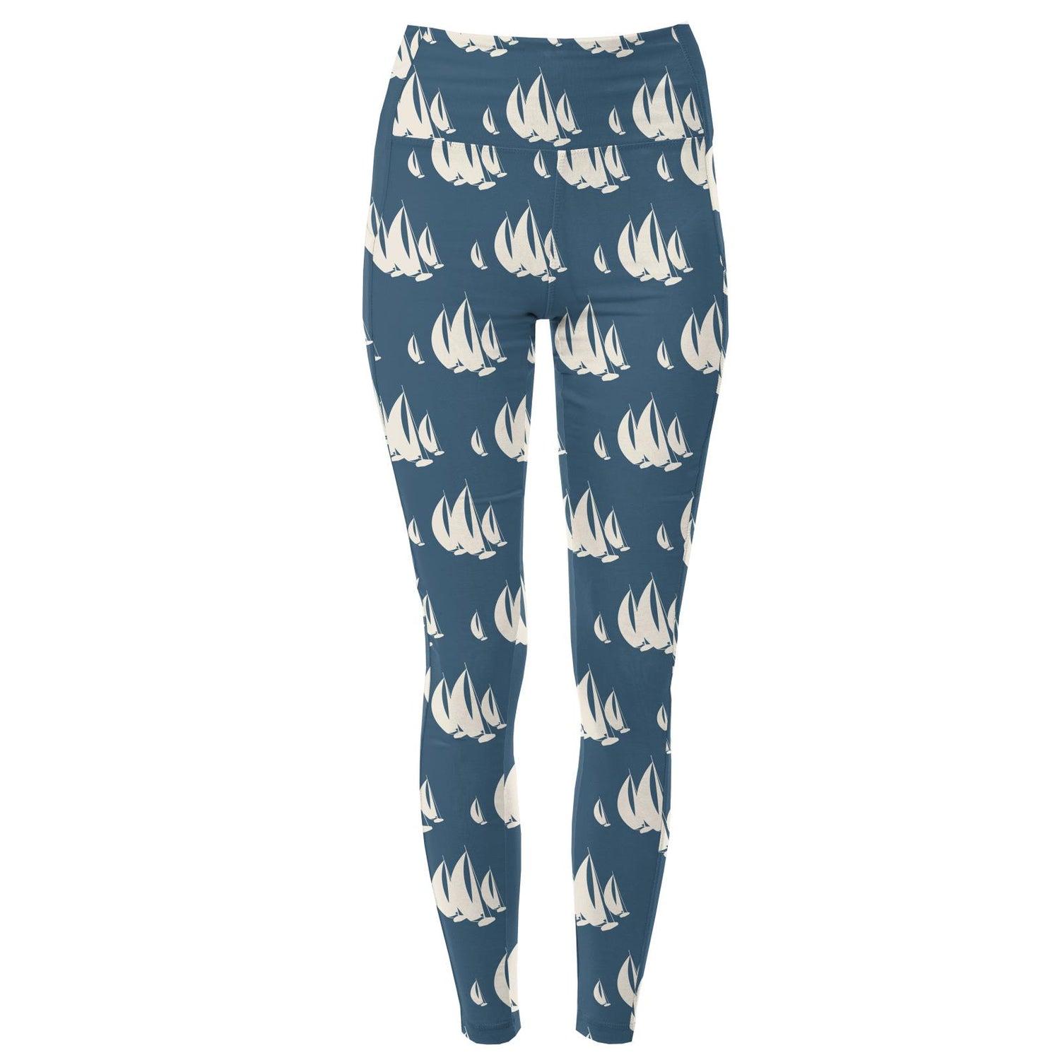 Women's Print Lounge Leggings in Deep Sea Sailboat Race