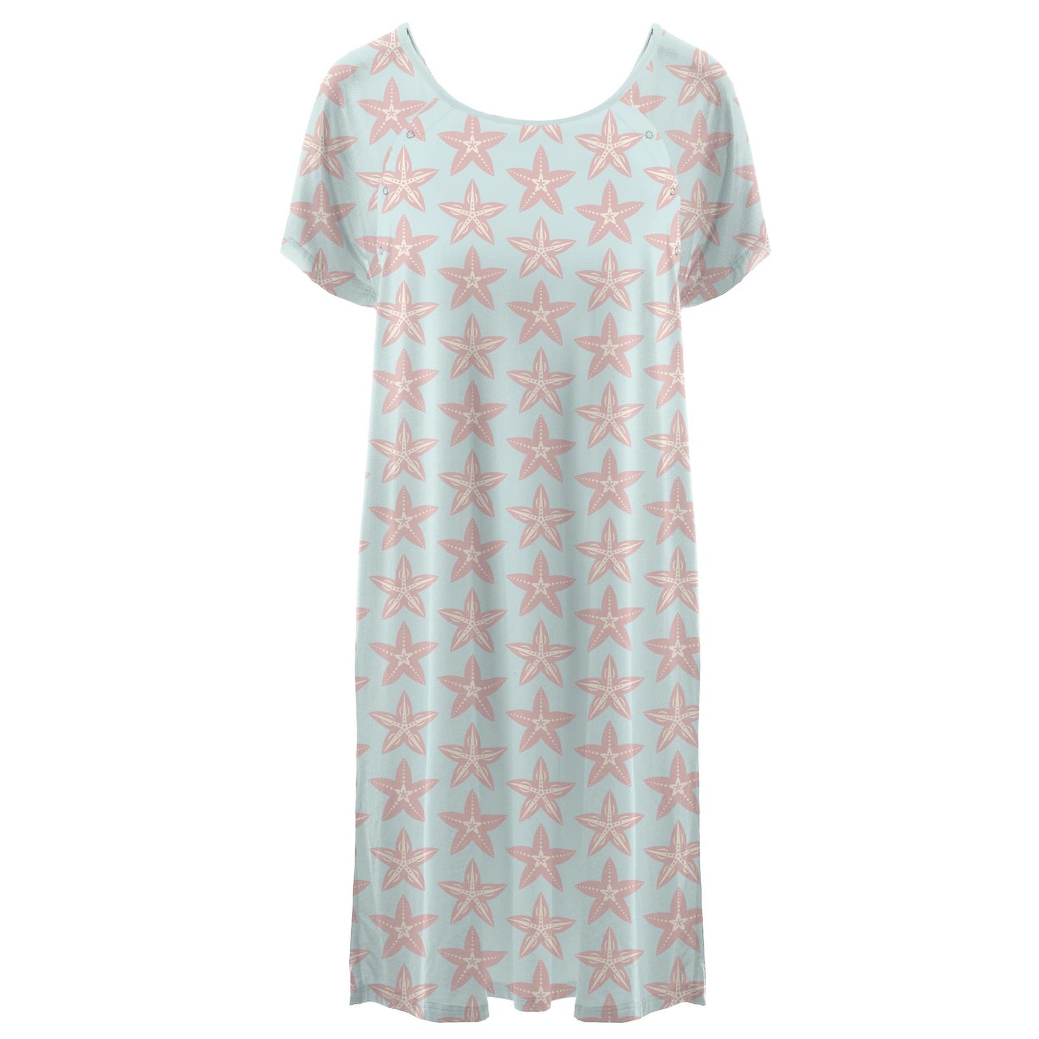 Women's Print Hospital Gown in Fresh Air Fancy Starfish