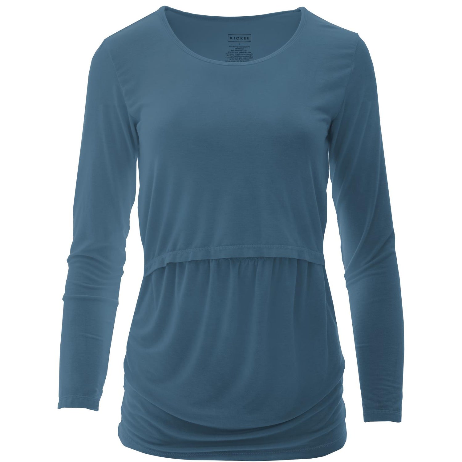 Women's Long Sleeve Nursing Tee in Deep Sea