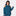 Women's Fleece Open-Shoulder Pullover in Deep Sea