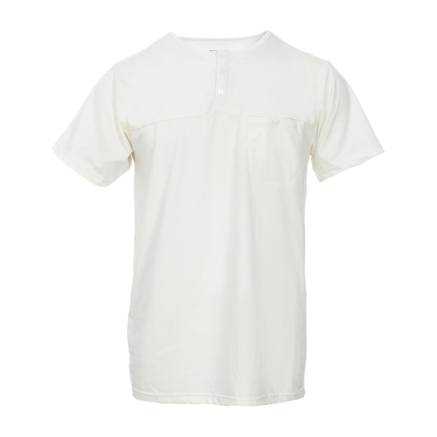 Men's Short Sleeve Luxe Jersey Henley in Natural