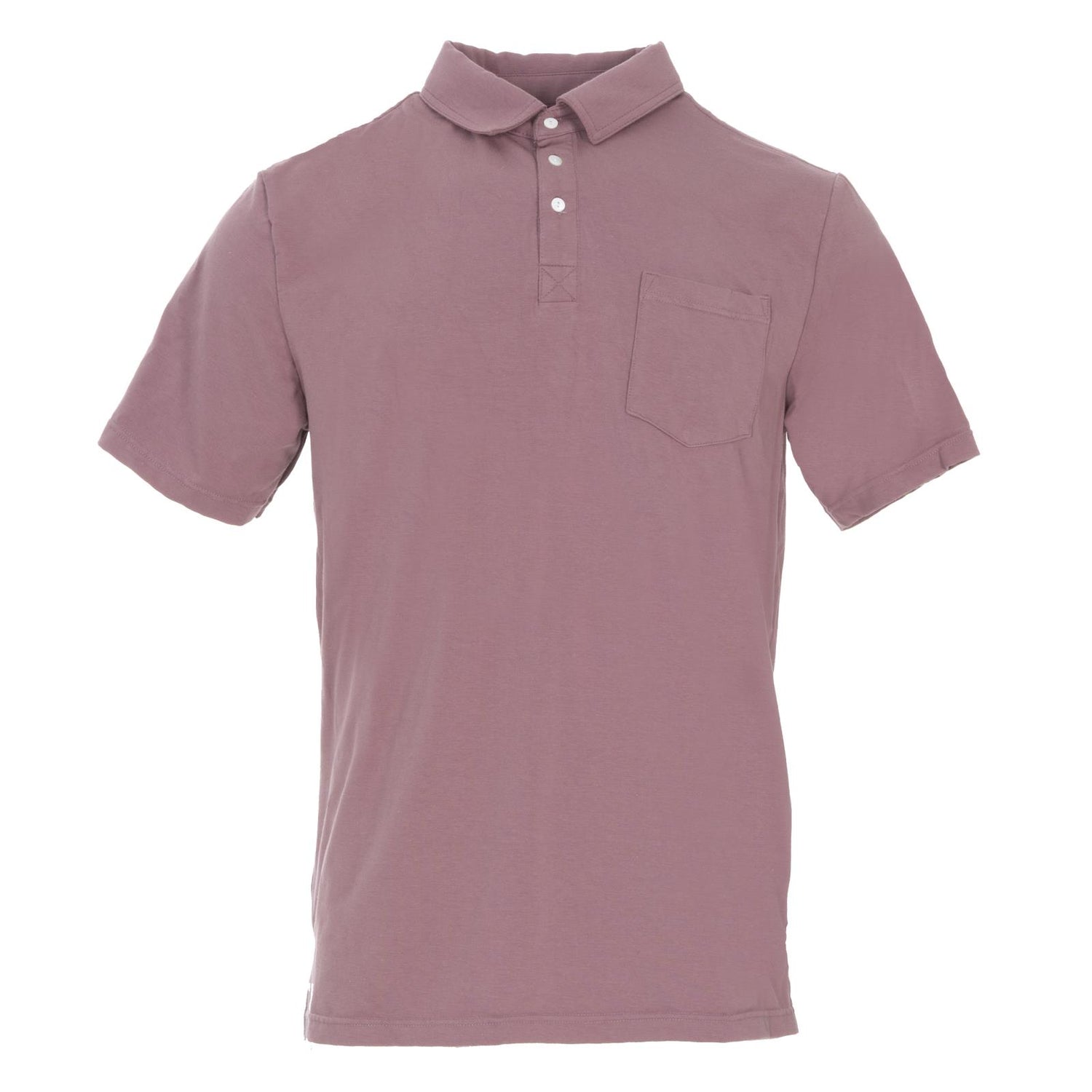 Men's Short Sleeve Luxe Jersey Polo in Raisin
