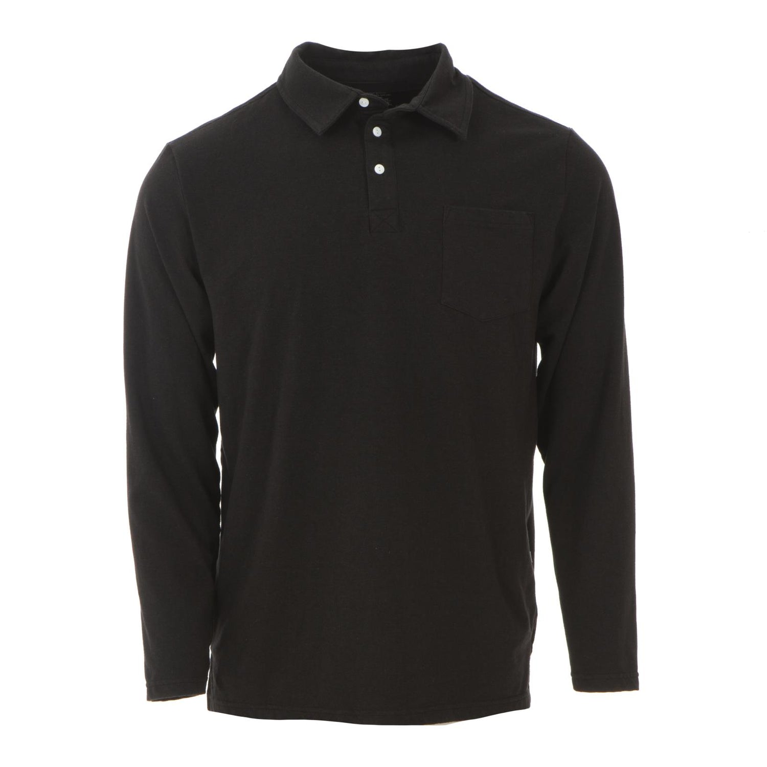 Men's Long Sleeve Luxe Jersey Polo with Pocket in Zebra