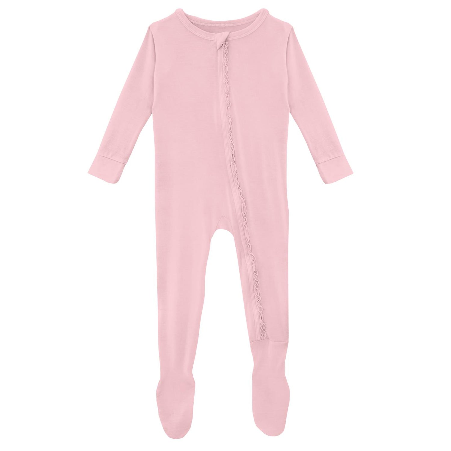 Muffin Ruffle Footie with Zipper in Lotus
