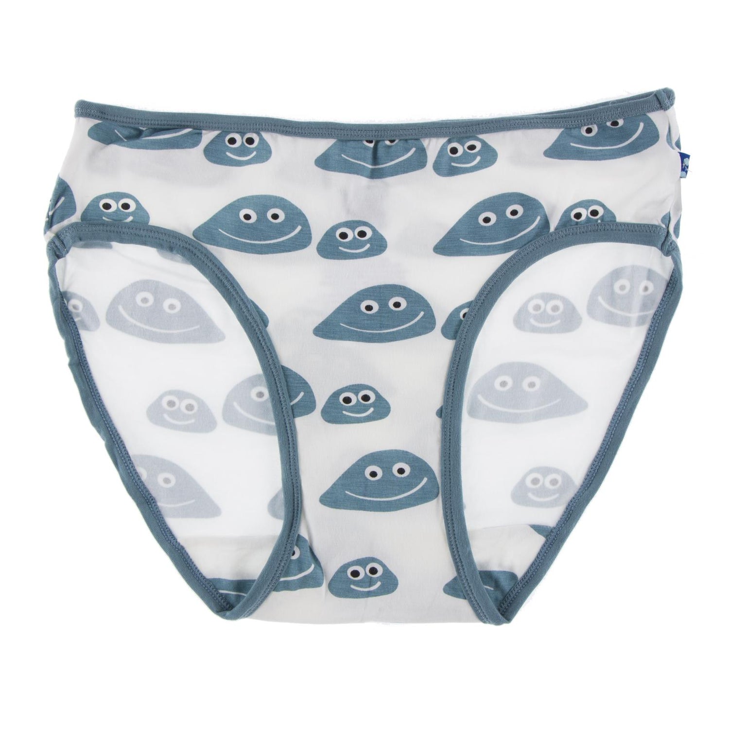 Print Underwear in Natural Pet Rocks with Dusty Sky Trim