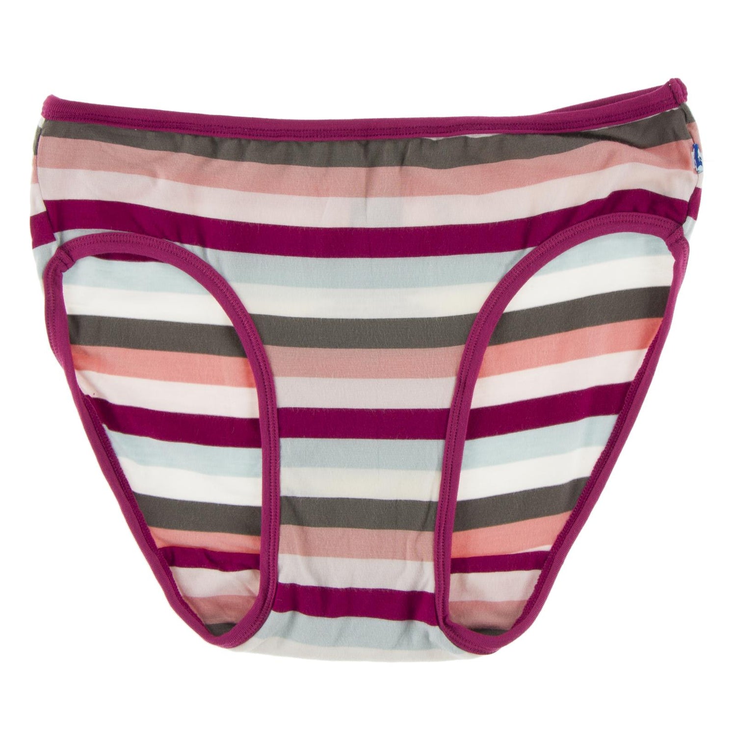 Print Underwear in Geology Stripe with Berry Trim