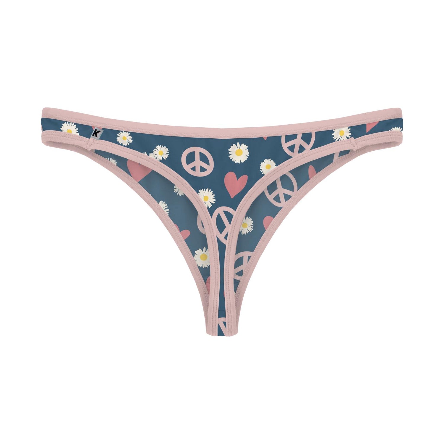 Women's Print Classic Thong in Peace, Love and Happiness