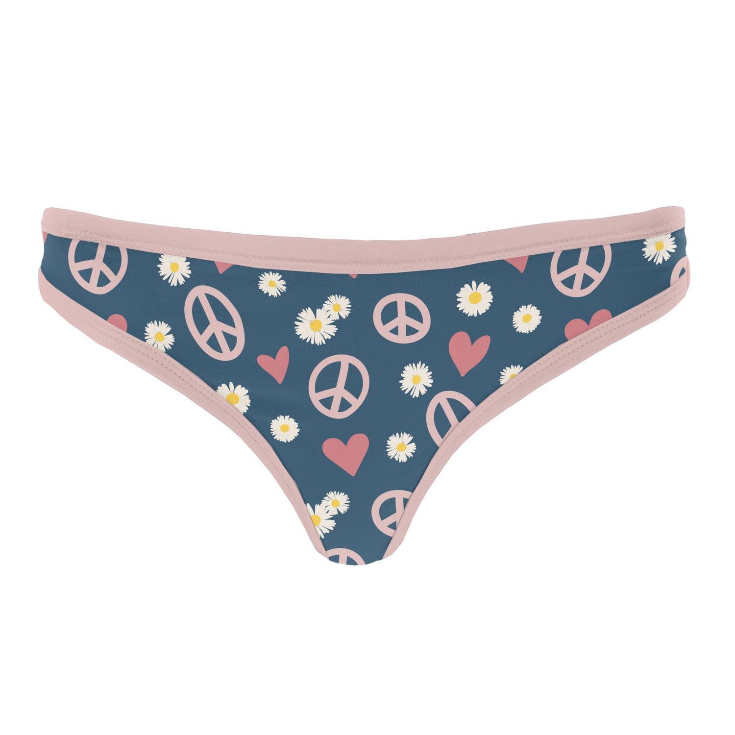 Women's Print Classic Thong in Peace, Love and Happiness