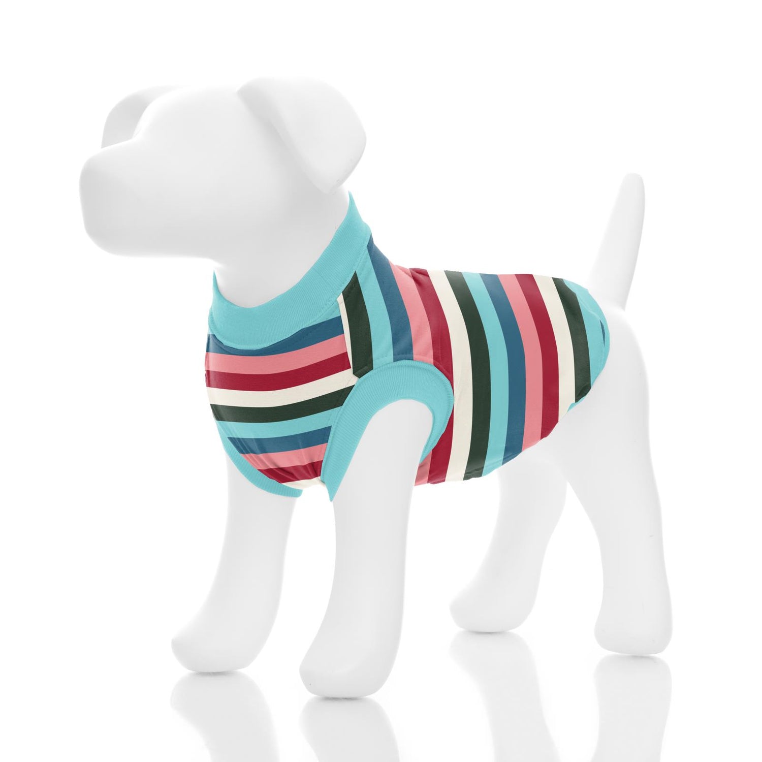 Print Luxe Dog Tee in Snowball Multi Stripe