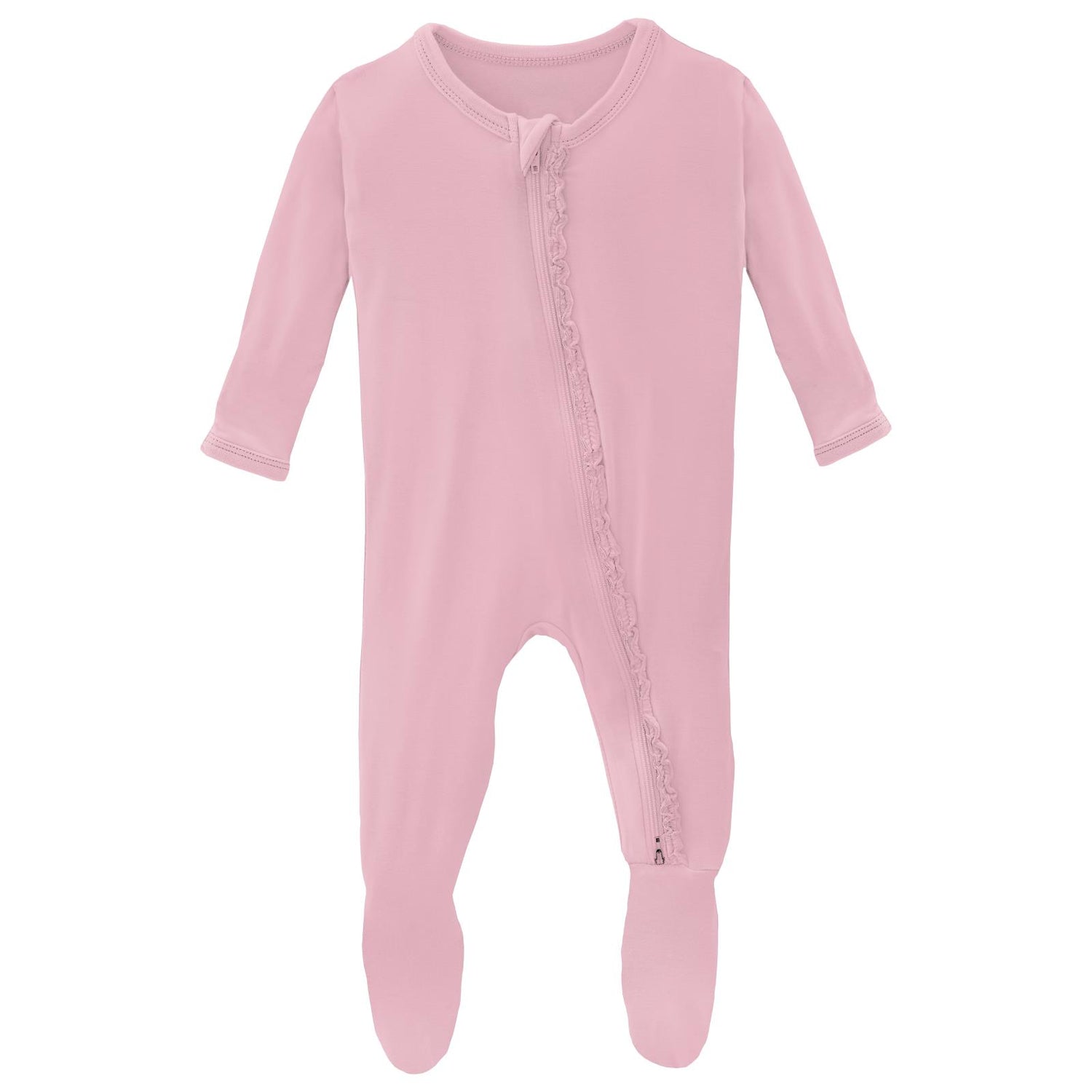 Muffin Ruffle Footie with 2 Way Zipper in Cake Pop