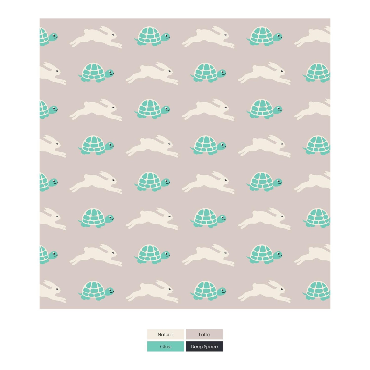 Print Footie with 2 Way Zipper in Latte Tortoise and Hare