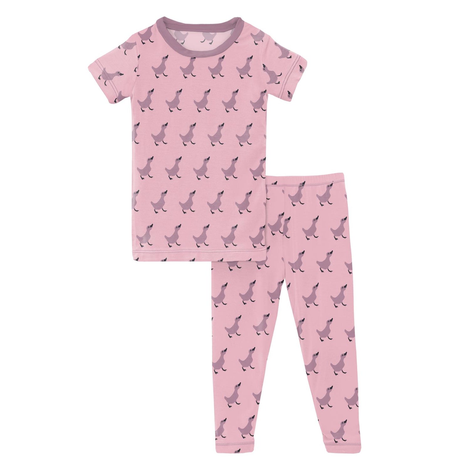 Print Short Sleeve Pajama Set in Cake Pop Ugly Duckling