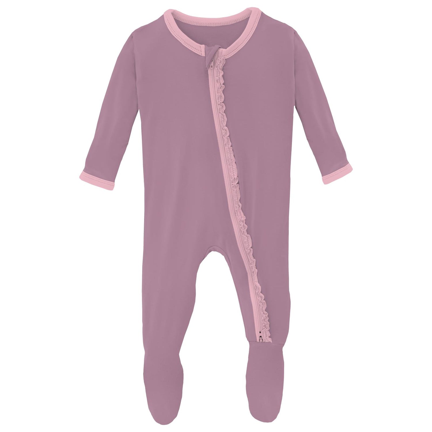 Muffin Ruffle Footie with 2 Way Zipper in Pegasus with Cake Pop