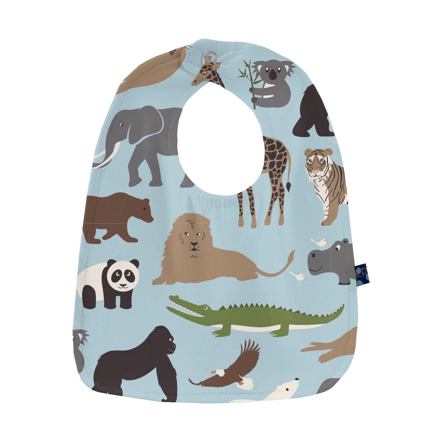 Print Burp Cloth and Bib Set in Spring Sky Zoo