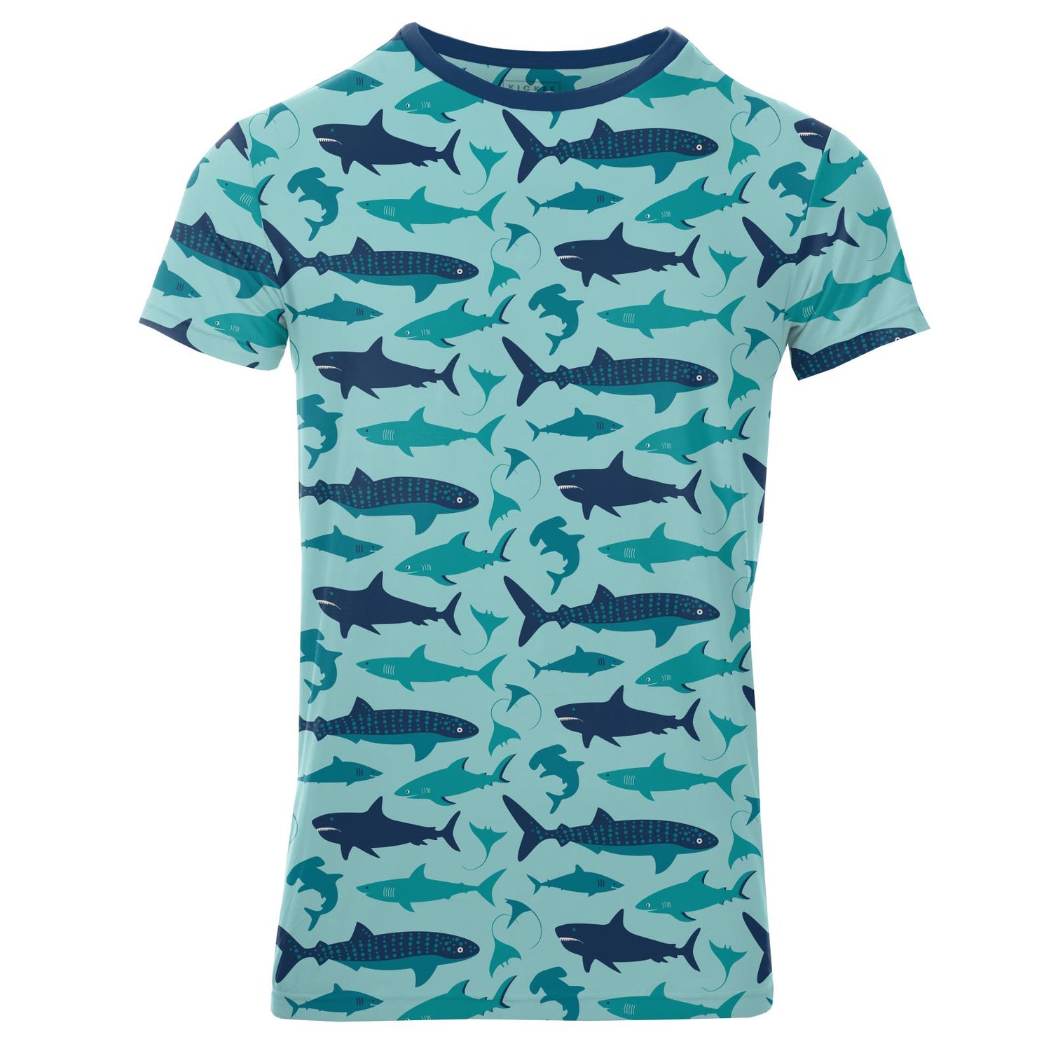 Men's Print Short Sleeve Crew Neck Tee in Summer Sky Shark Week