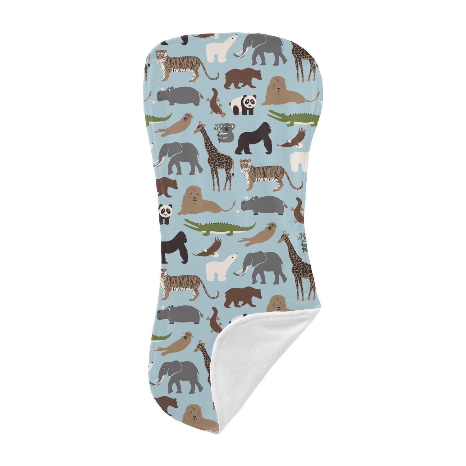 Print Burp Cloth and Bib Set in Spring Sky Zoo