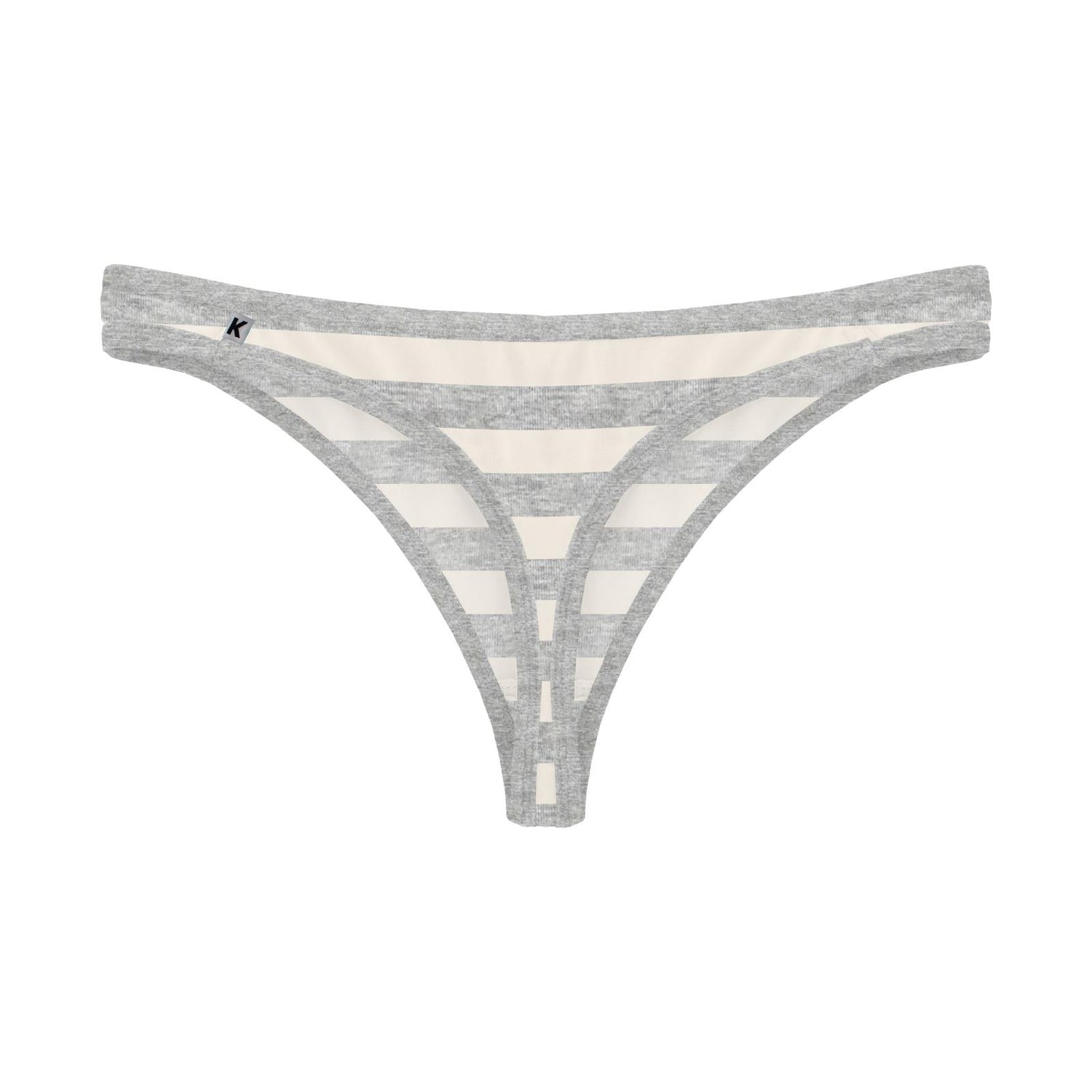 Women's Print Classic Thong Underwear in Heathered Mist Sweet Stripe