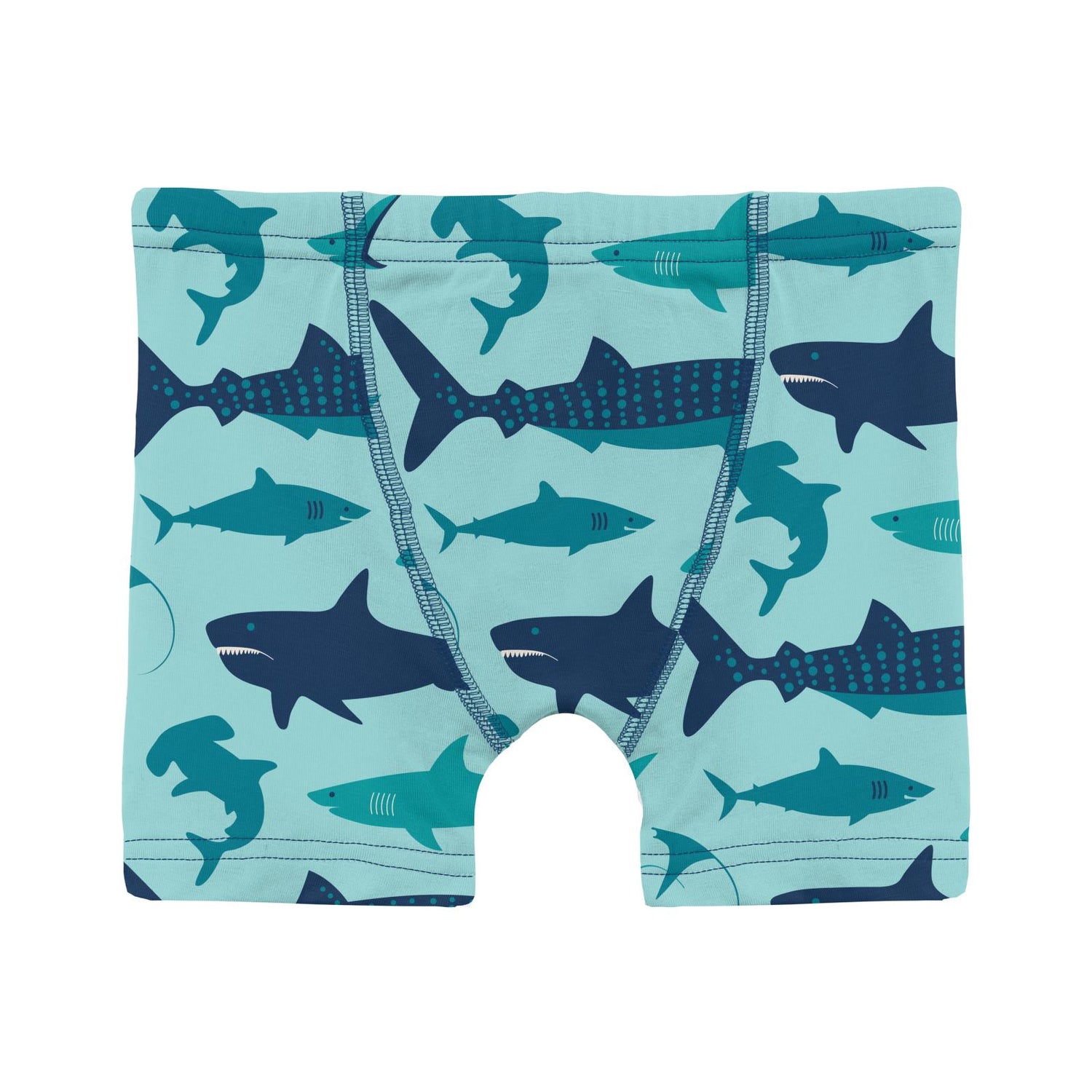 Print Boy's Boxer Brief in Summer Sky Shark Week