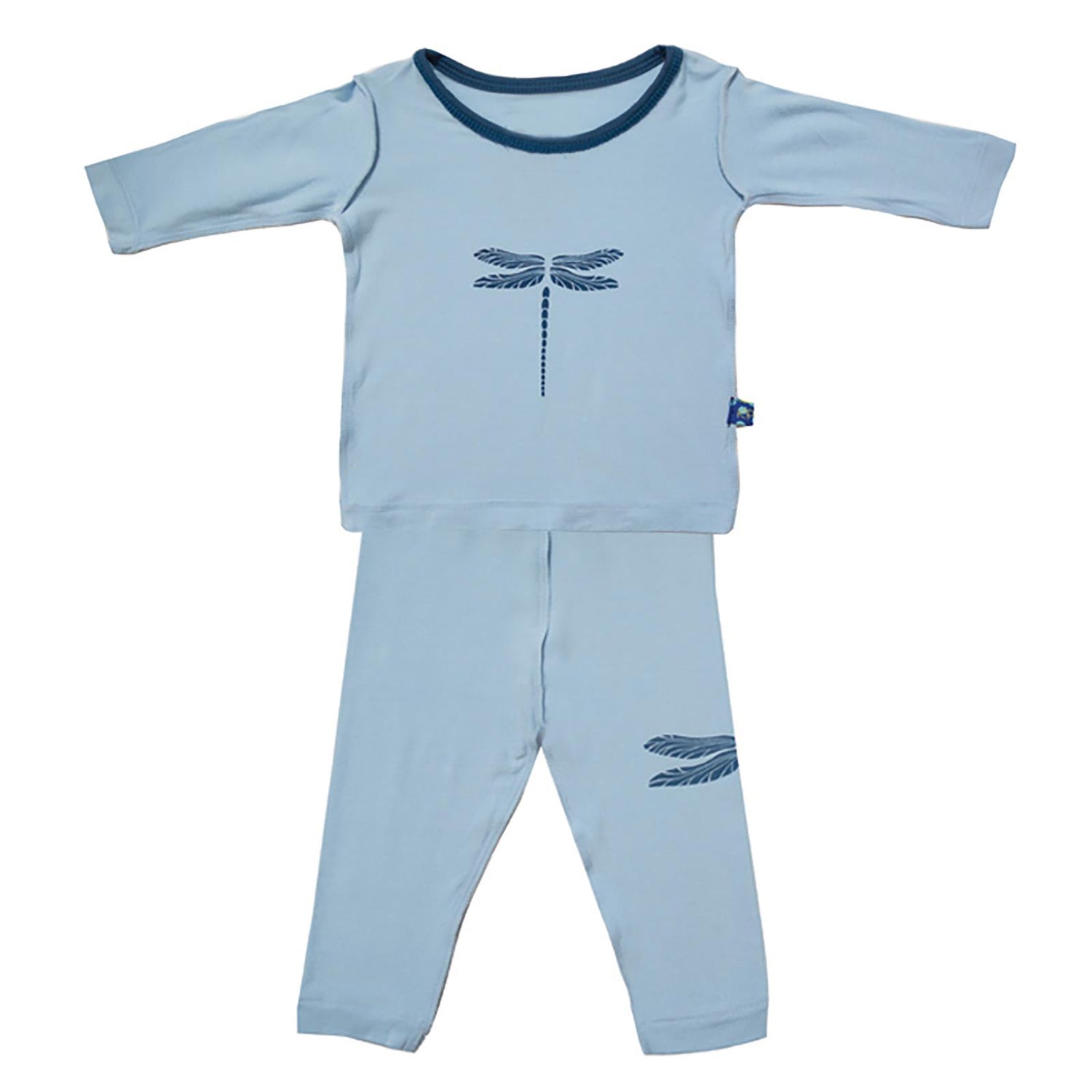 Print Long Sleeve Pajama in Pond with Dragonfly