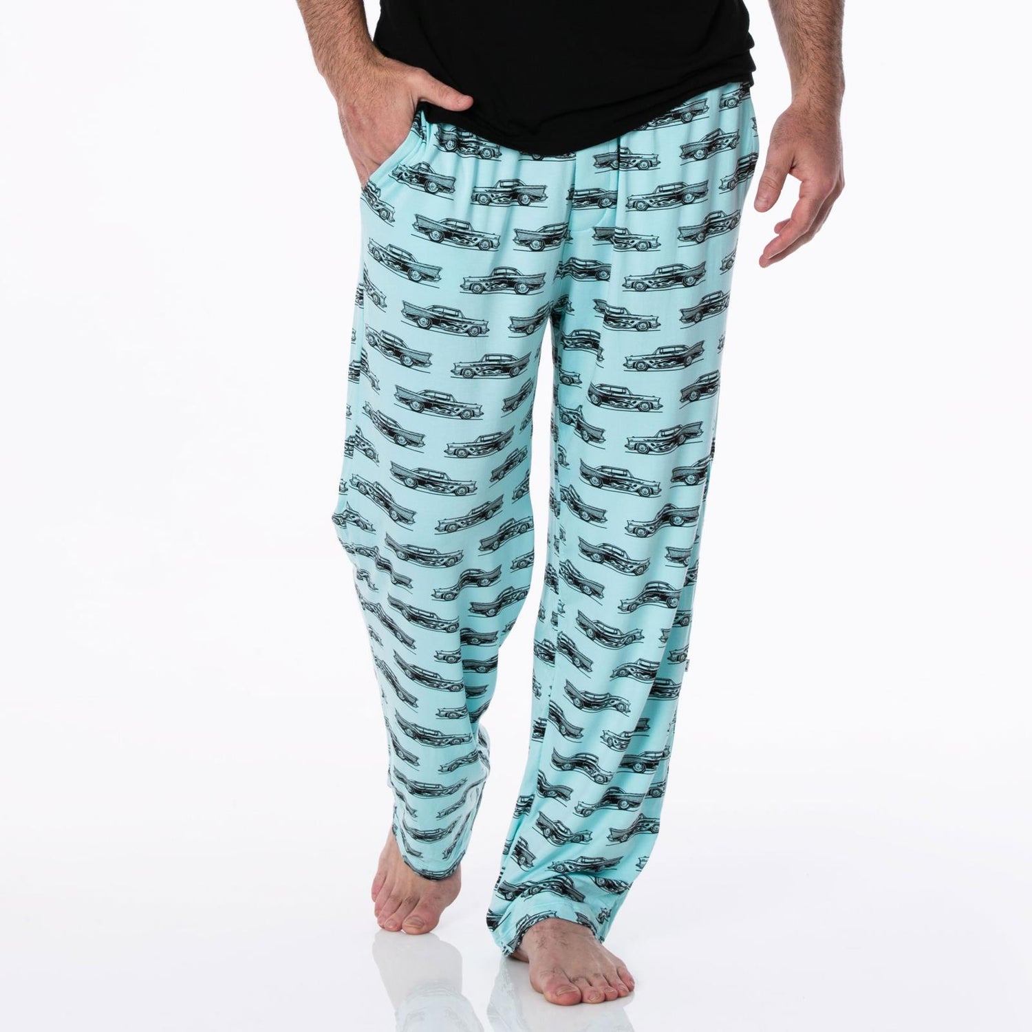 Men's Print Pajama Pants in Summer Sky Hot Rod