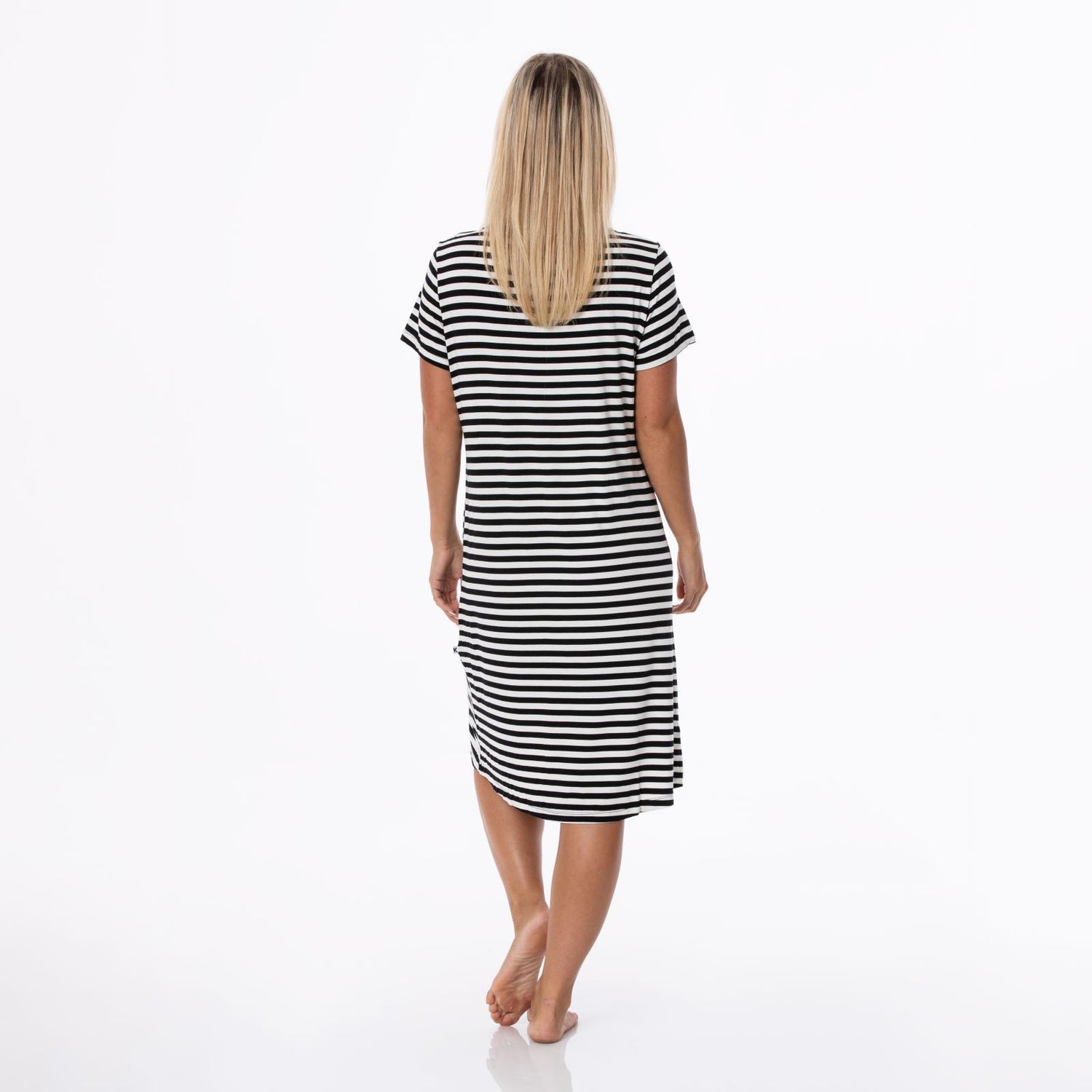 Women's Print Nursing Nightgown in Jailhouse Rock Stripe