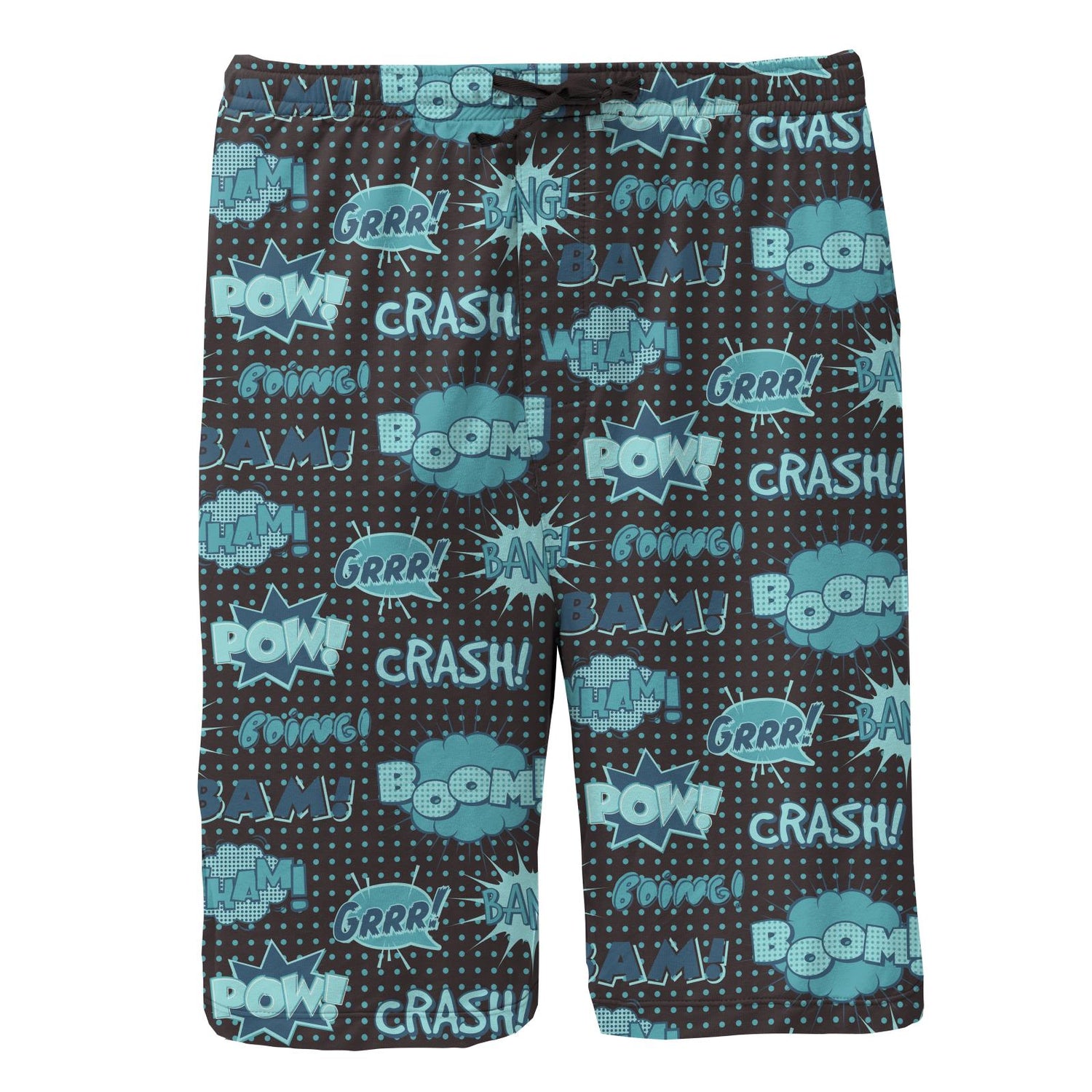 Men's Print Lounge Shorts in Midnight Comic Onomatopoeia