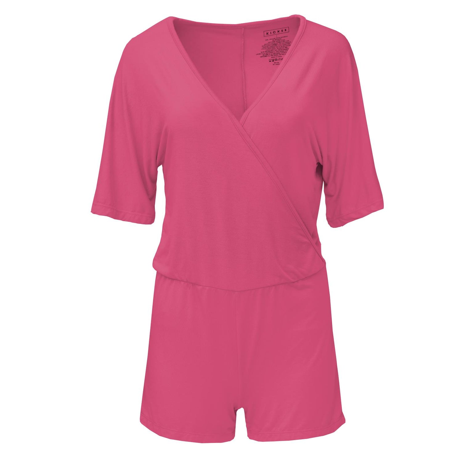 Women's Kimono Romper in Flamingo