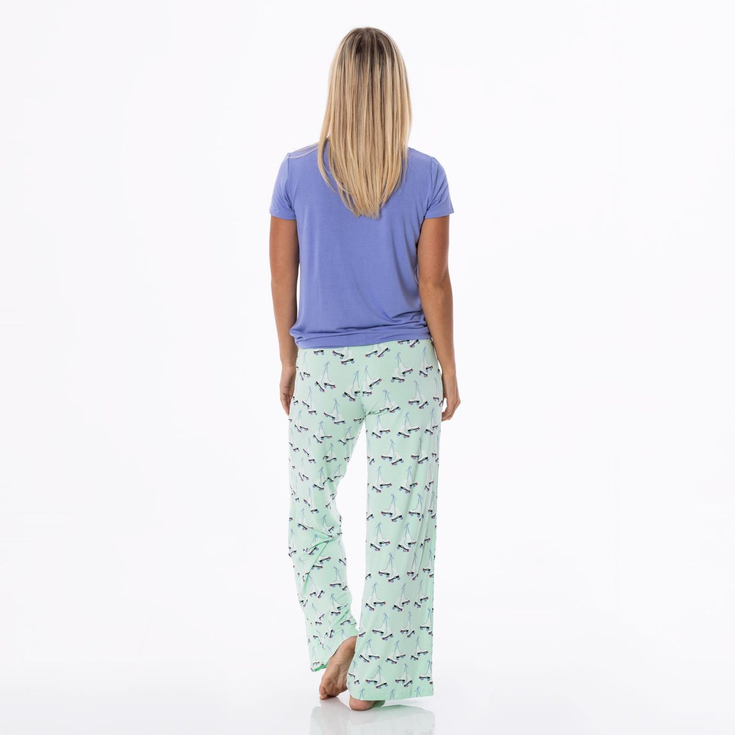 Women's Print Lounge Pants in Pistachio Roller Skates