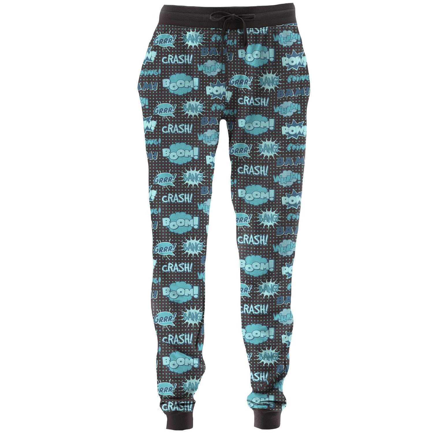 Men's Print Fleece Lounge Joggers in Midnight Comic Onomatopoeia