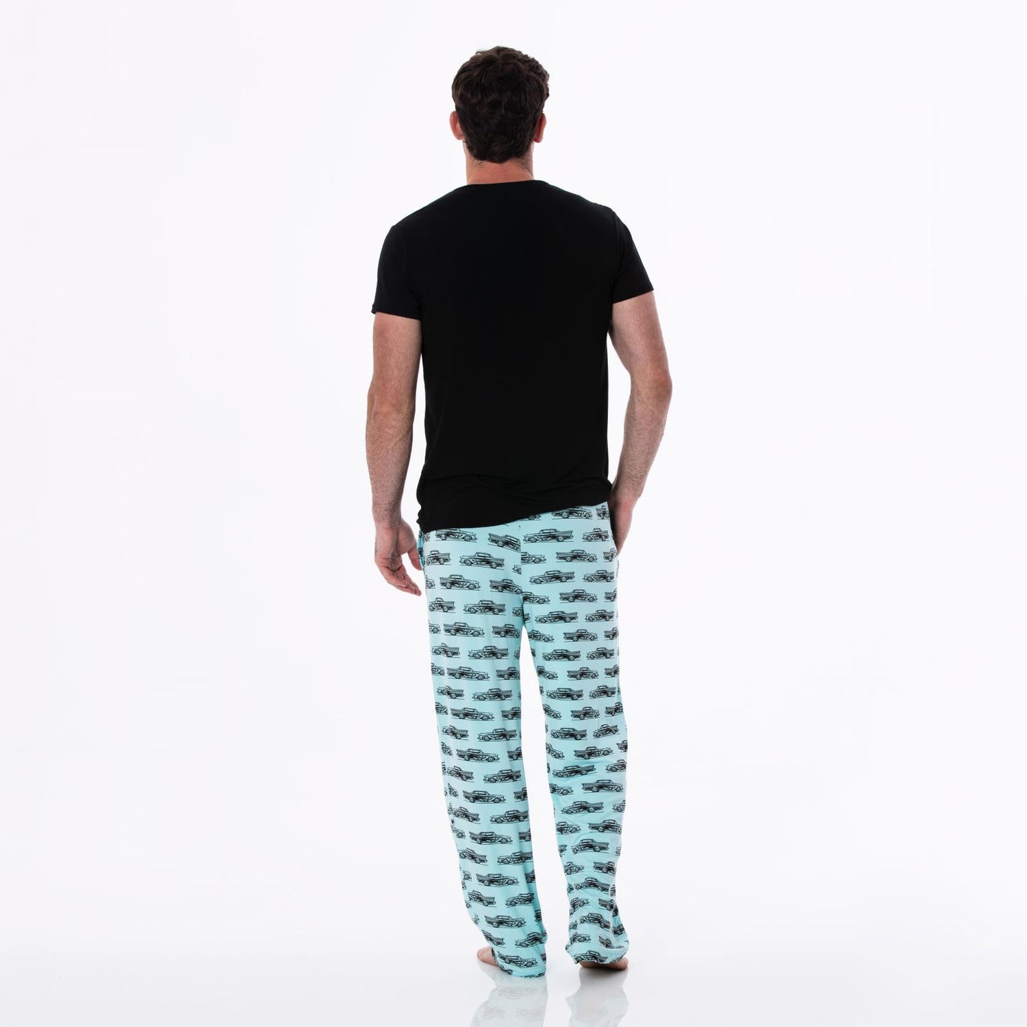 Men's Print Pajama Pants in Summer Sky Hot Rod