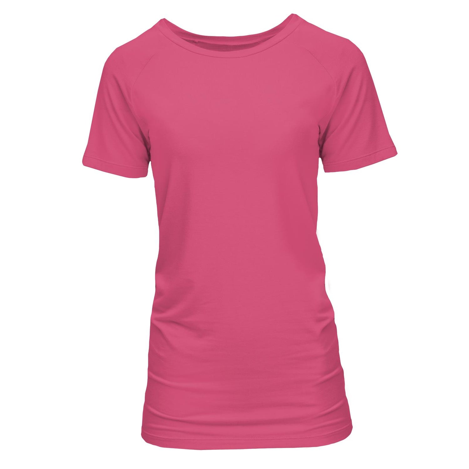 Women's Short Sleeve Raglan Maternity Tee in Flamingo