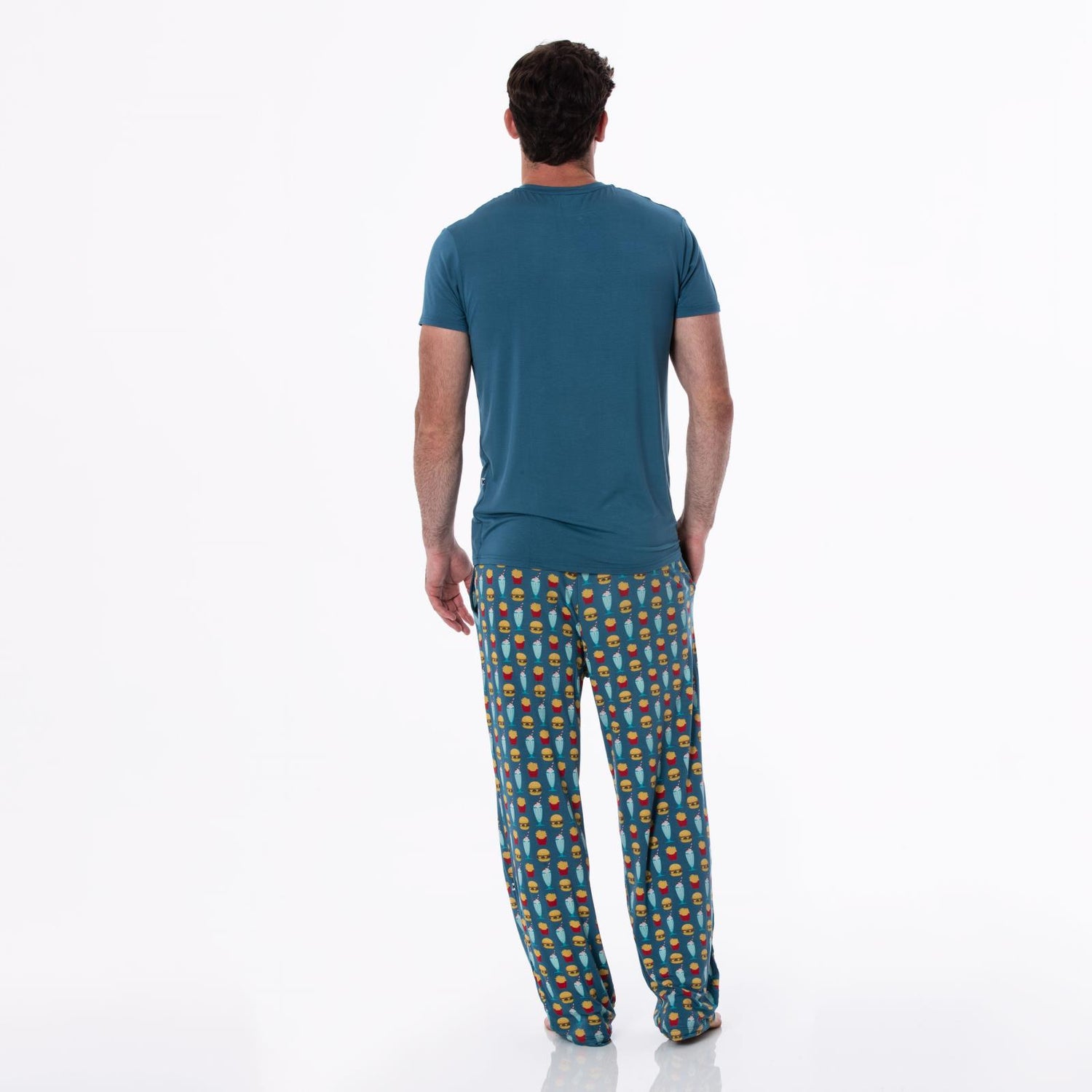 Men's Print Pajama Pants in Deep Sea Cheeseburger